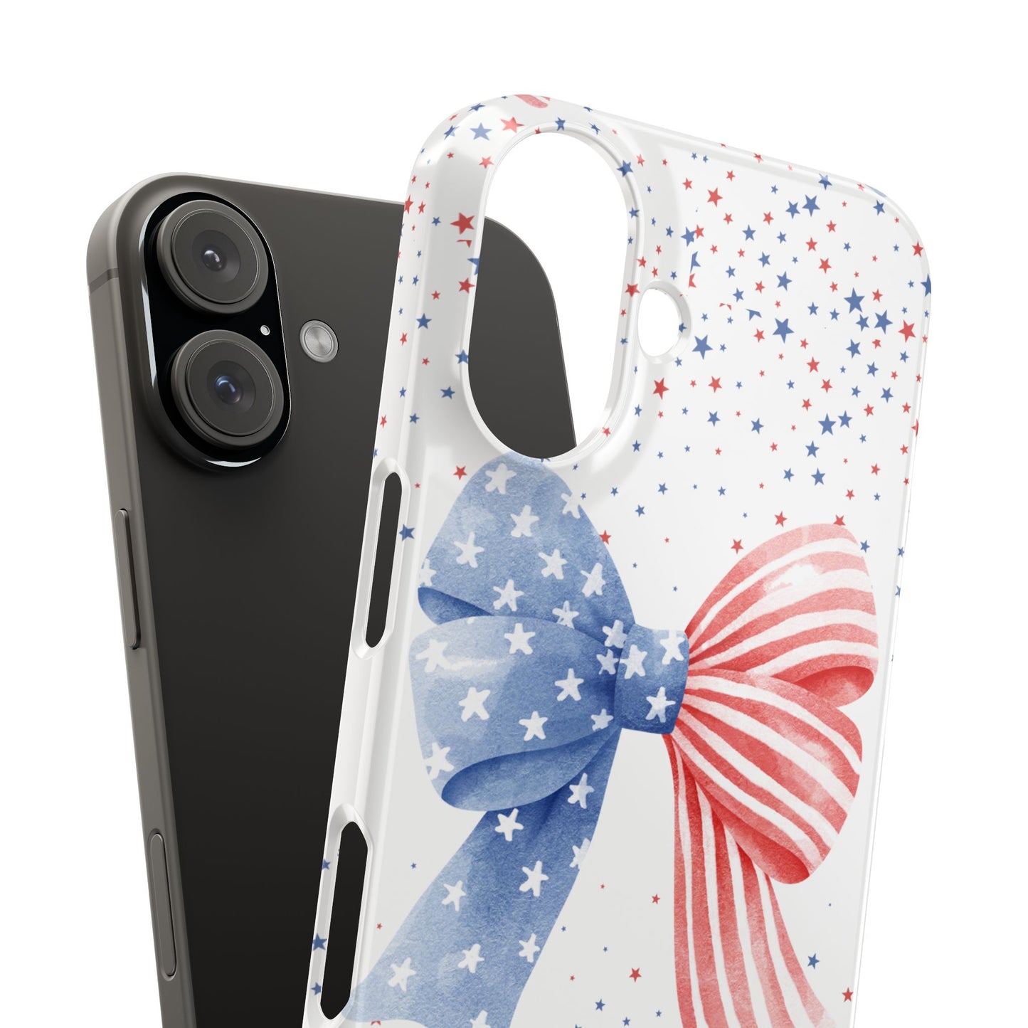 Patriotic Slim Phone Cases with Bow Design, Cute Phone Covers, Summer Accessories, Fourth of July Gift, Trendy Tech