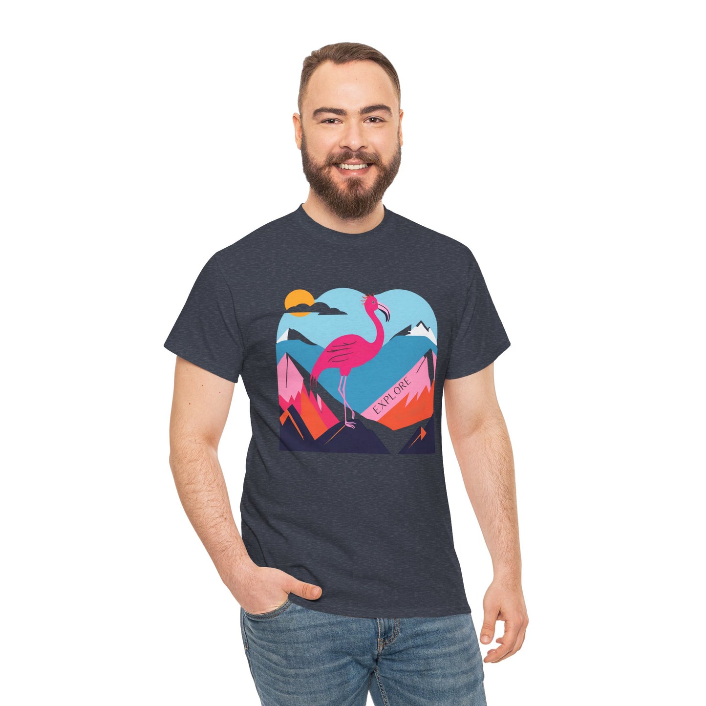 Flamingo Tee - Explore Flamingo Unisex Heavy Cotton Tee