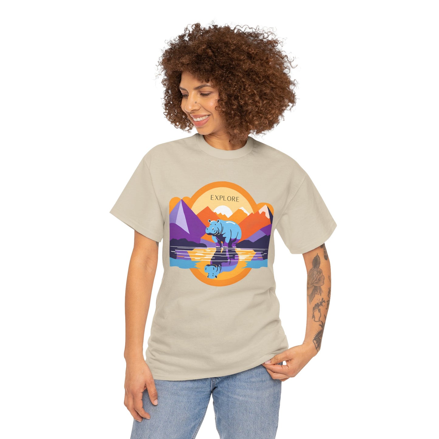 Exploring Hippo T-Shirt - Unisex Heavy Cotton Tee
