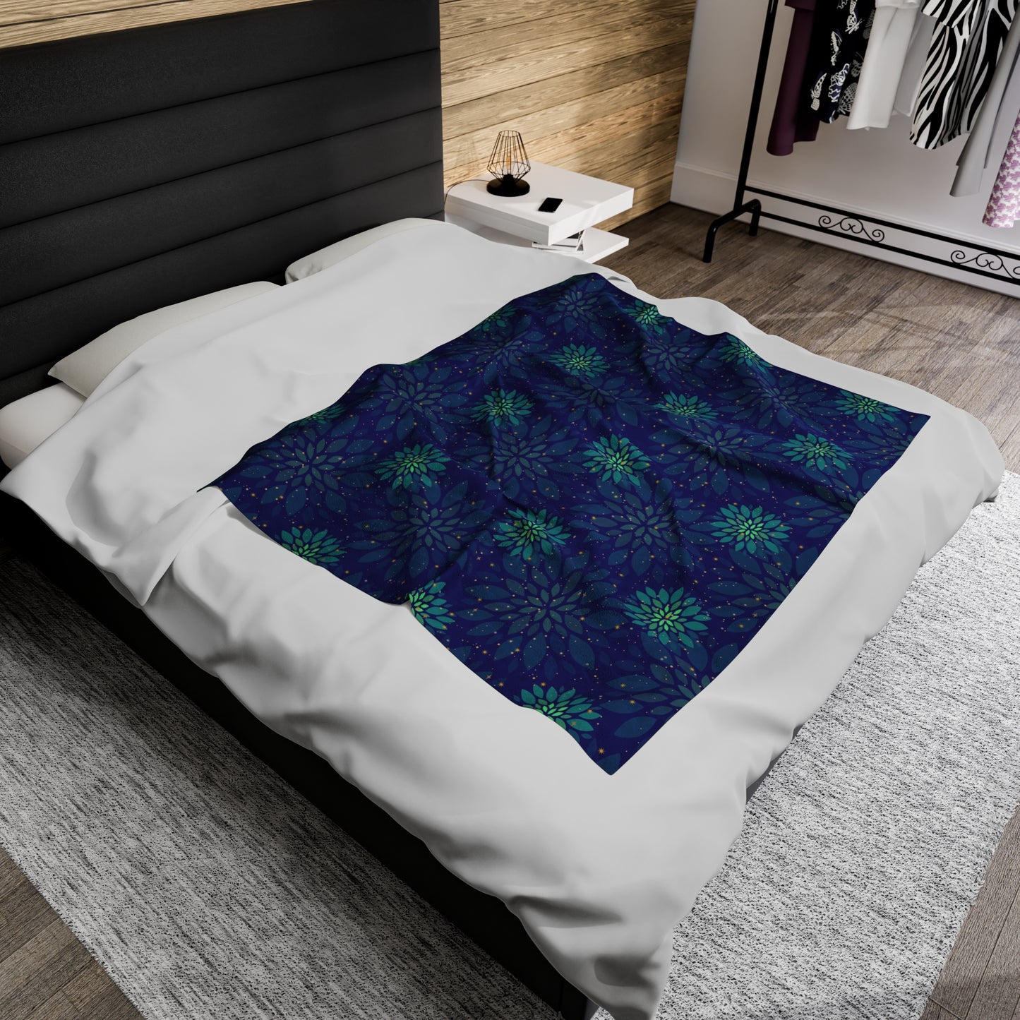 Plush Blanket - Floral Sparkle Design