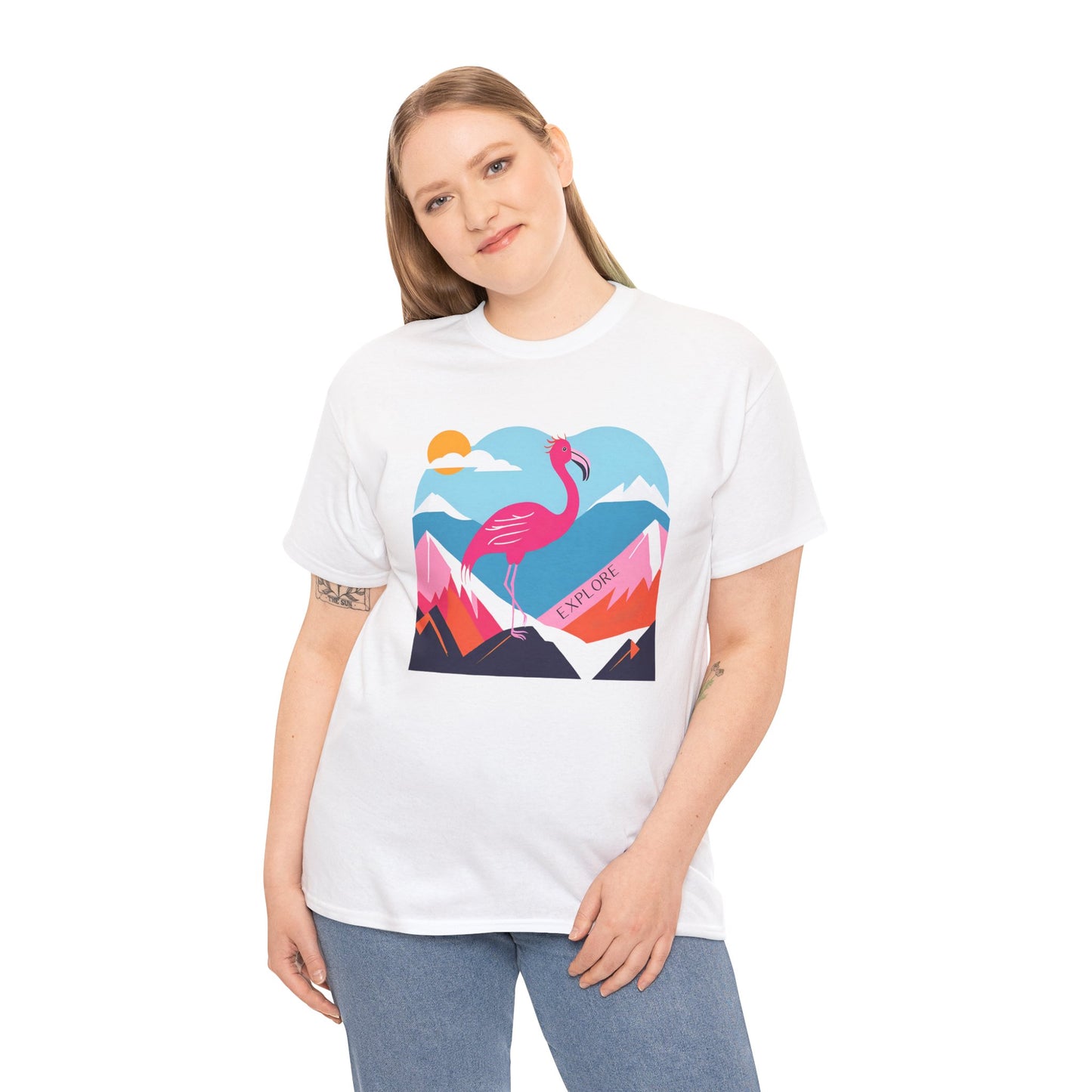 Flamingo Tee - Explore Flamingo Unisex Heavy Cotton Tee