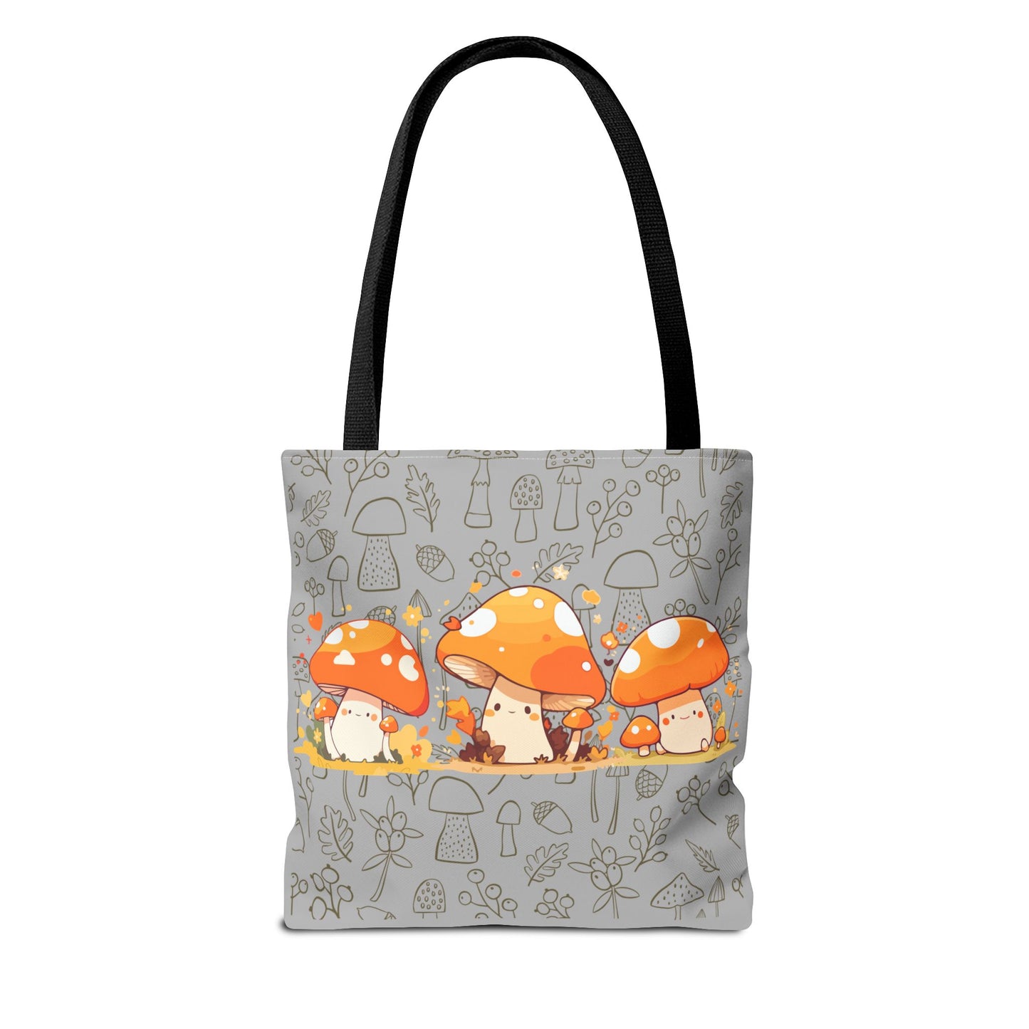 Cute Mushroom Tote Bag - Whimsical Nature Print for Eco-Friendly Style
