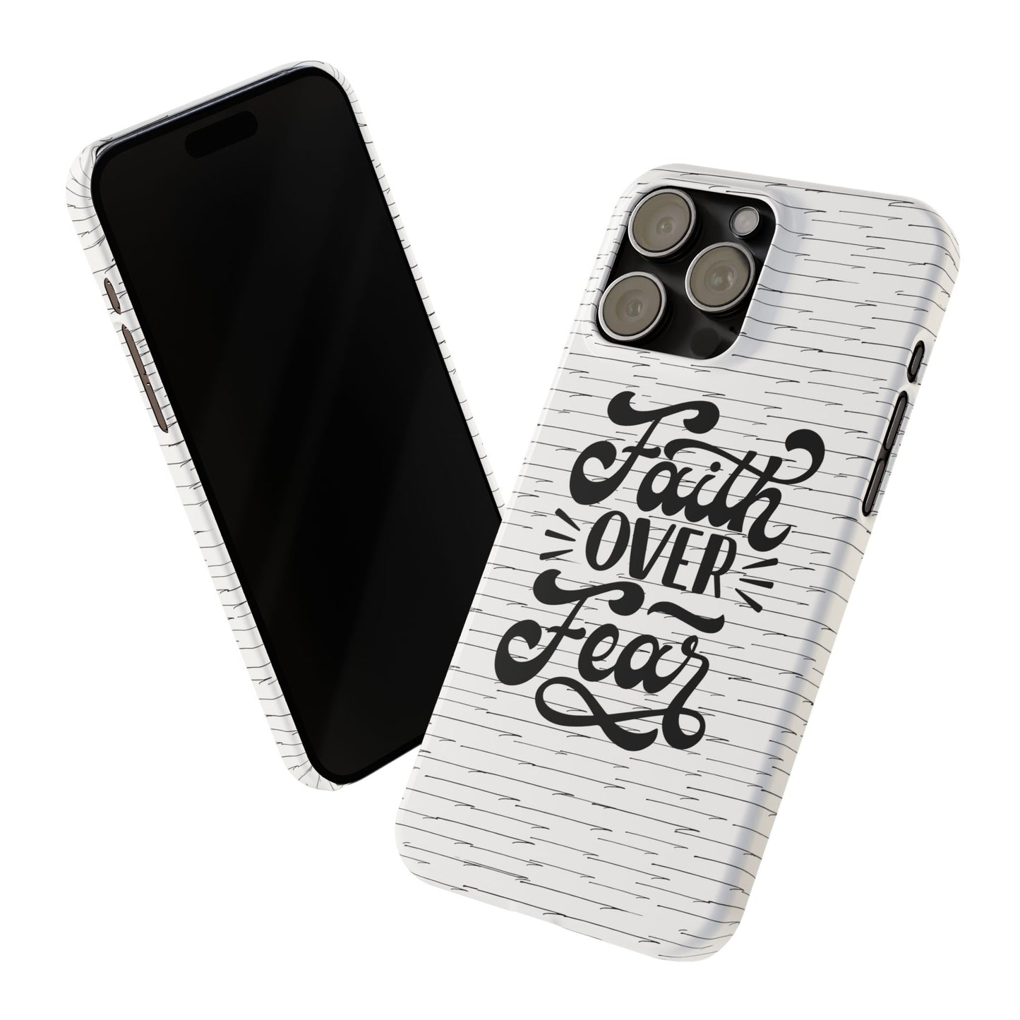 Inspirational Faith Over Fear Phone Case | Slim Case for iPhone & Samsung | Motivational Gift | Modern Design