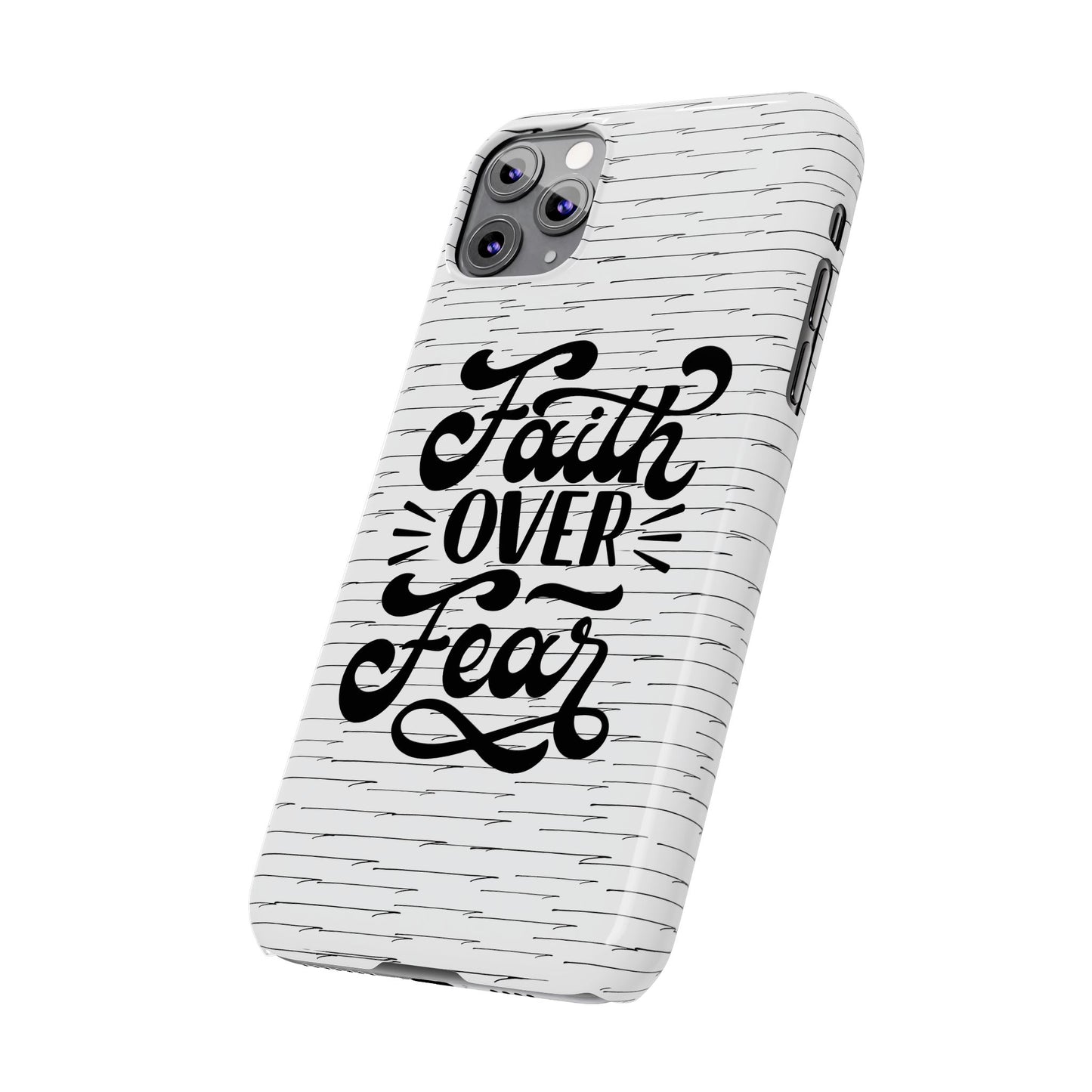 Inspirational Faith Over Fear Phone Case | Slim Case for iPhone & Samsung | Motivational Gift | Modern Design