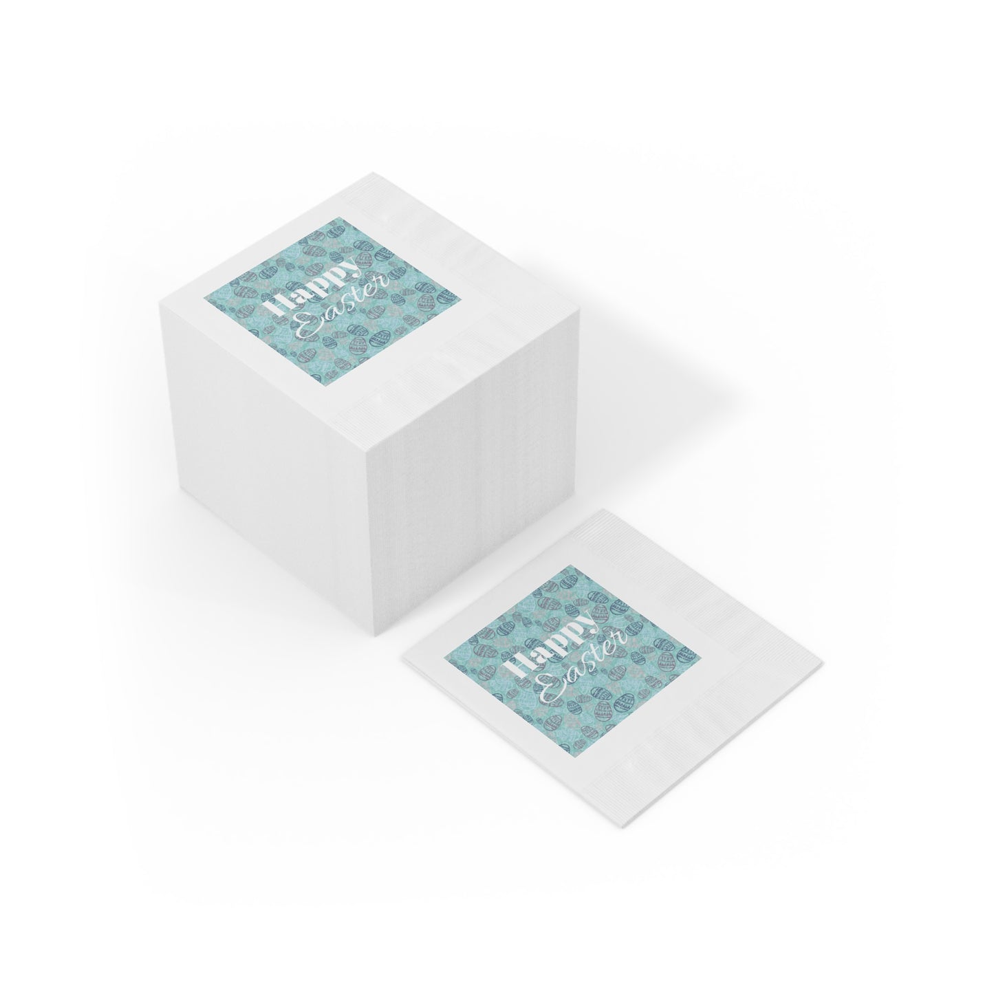 Happy Easter White Coined Napkins - Festive Spring Table Decor