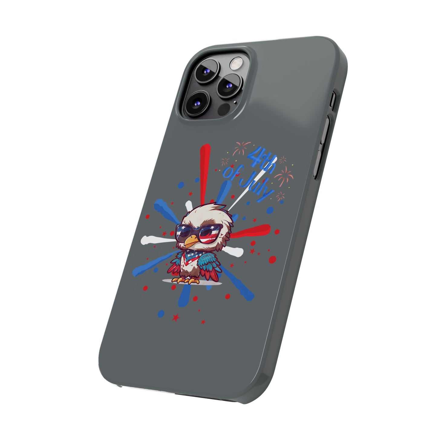 Patriotic Slim Phone Cases with Vector Owl Design | Fourth of July Phone Cover, USA Pride Phone Case, Holiday Gift, Trendy Phone Accessory