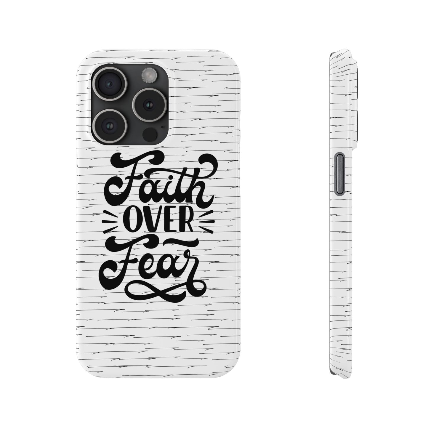 Inspirational Faith Over Fear Phone Case | Slim Case for iPhone & Samsung | Motivational Gift | Modern Design