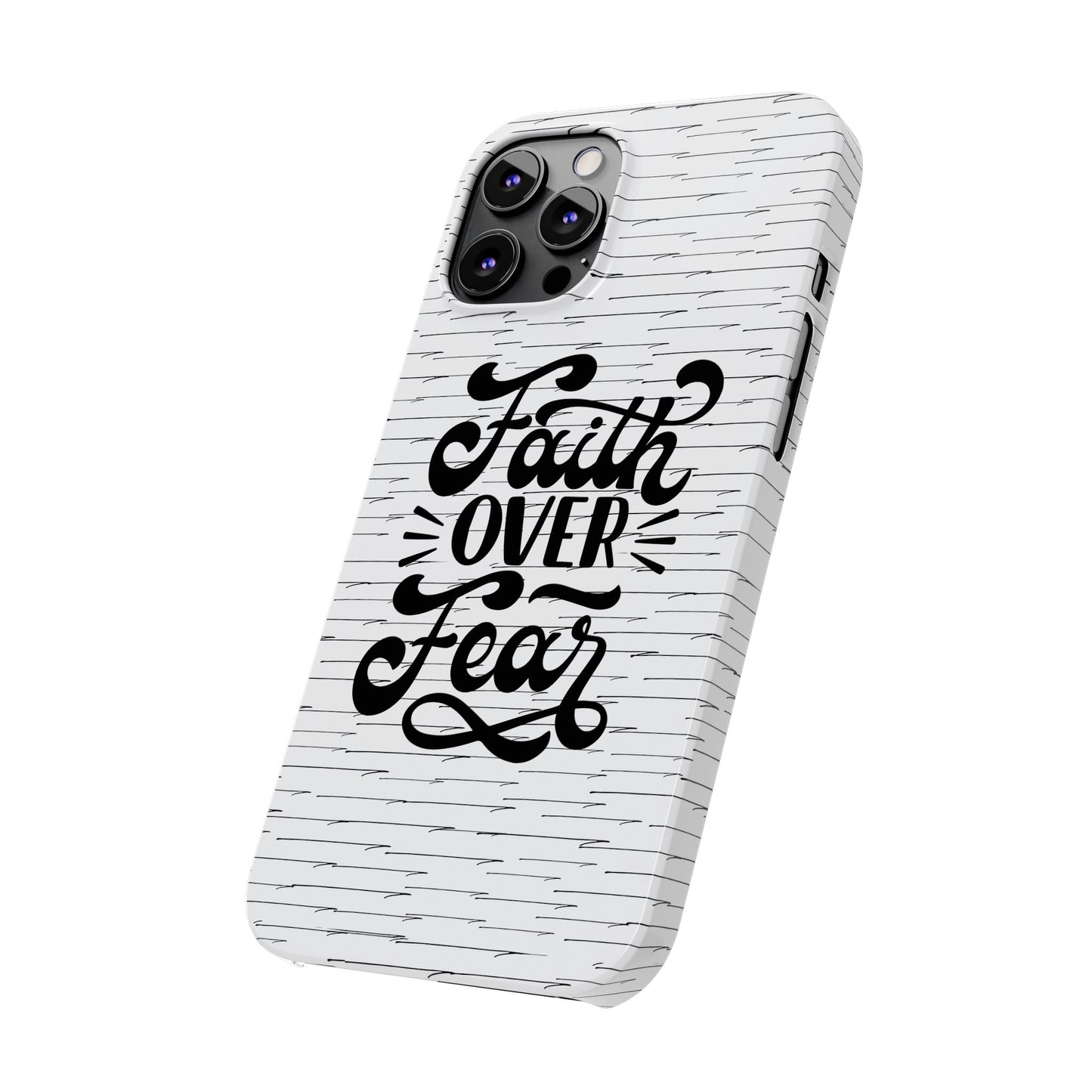 Inspirational Faith Over Fear Phone Case | Slim Case for iPhone & Samsung | Motivational Gift | Modern Design