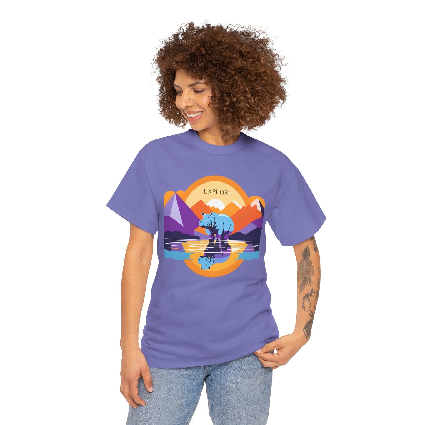 Exploring Hippo T-Shirt - Unisex Heavy Cotton Tee