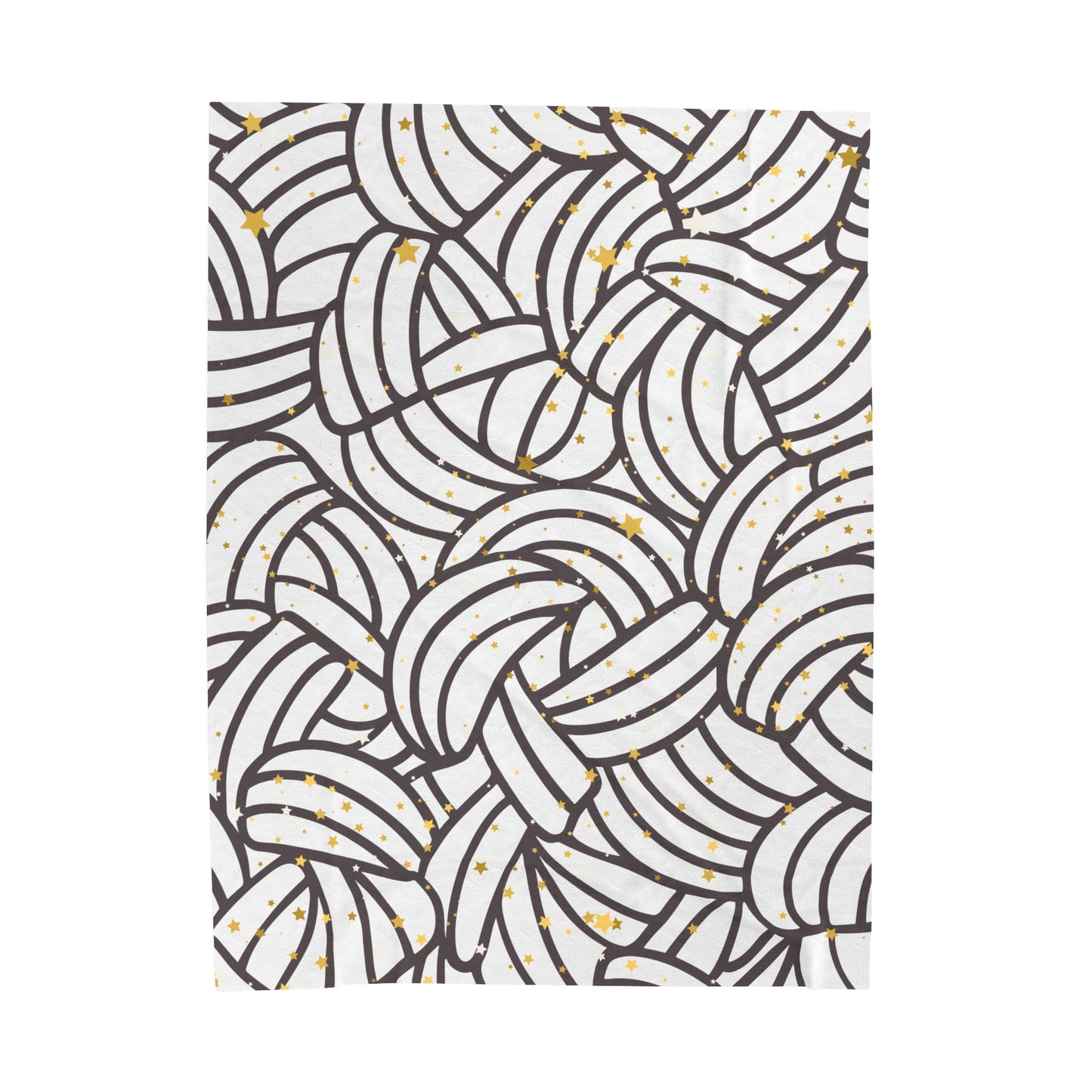 Plush Blanket with Swirling Knot Design and Stars - Teenager's Room or Dorm Room Decor