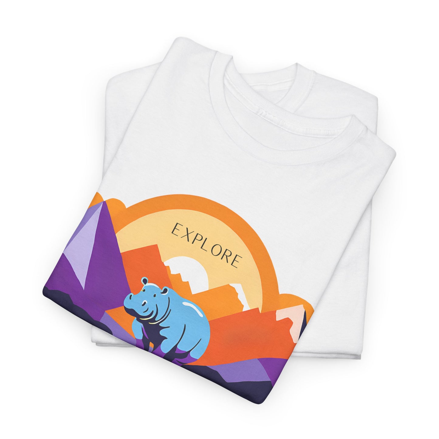 Exploring Hippo T-Shirt - Unisex Heavy Cotton Tee