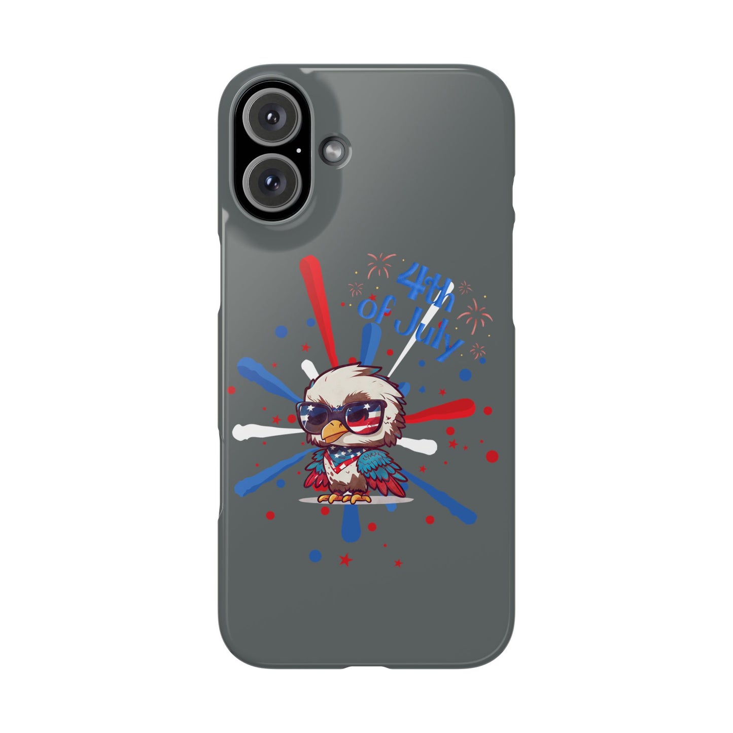 Patriotic Slim Phone Cases with Vector Owl Design | Fourth of July Phone Cover, USA Pride Phone Case, Holiday Gift, Trendy Phone Accessory