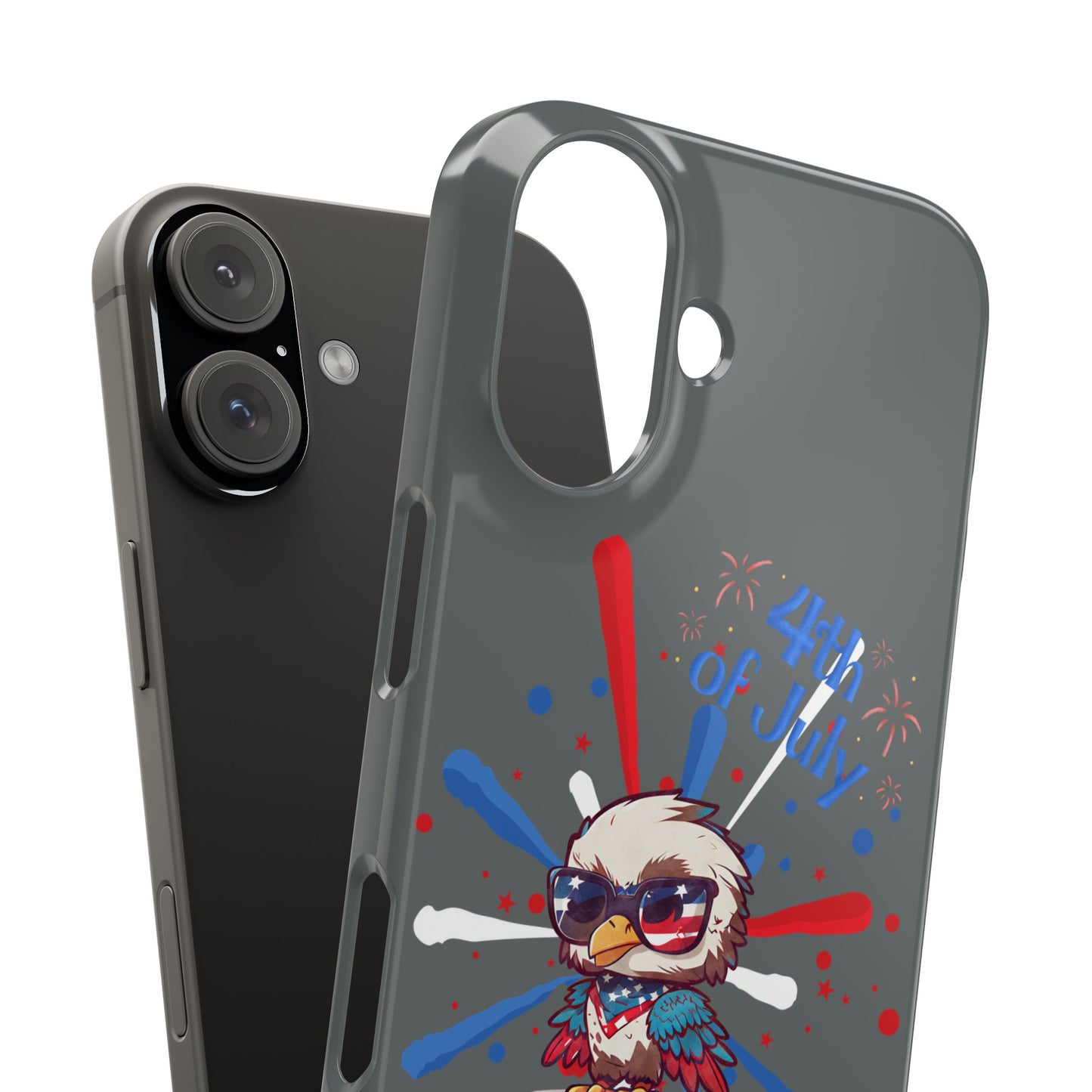 Patriotic Slim Phone Cases with Vector Owl Design | Fourth of July Phone Cover, USA Pride Phone Case, Holiday Gift, Trendy Phone Accessory