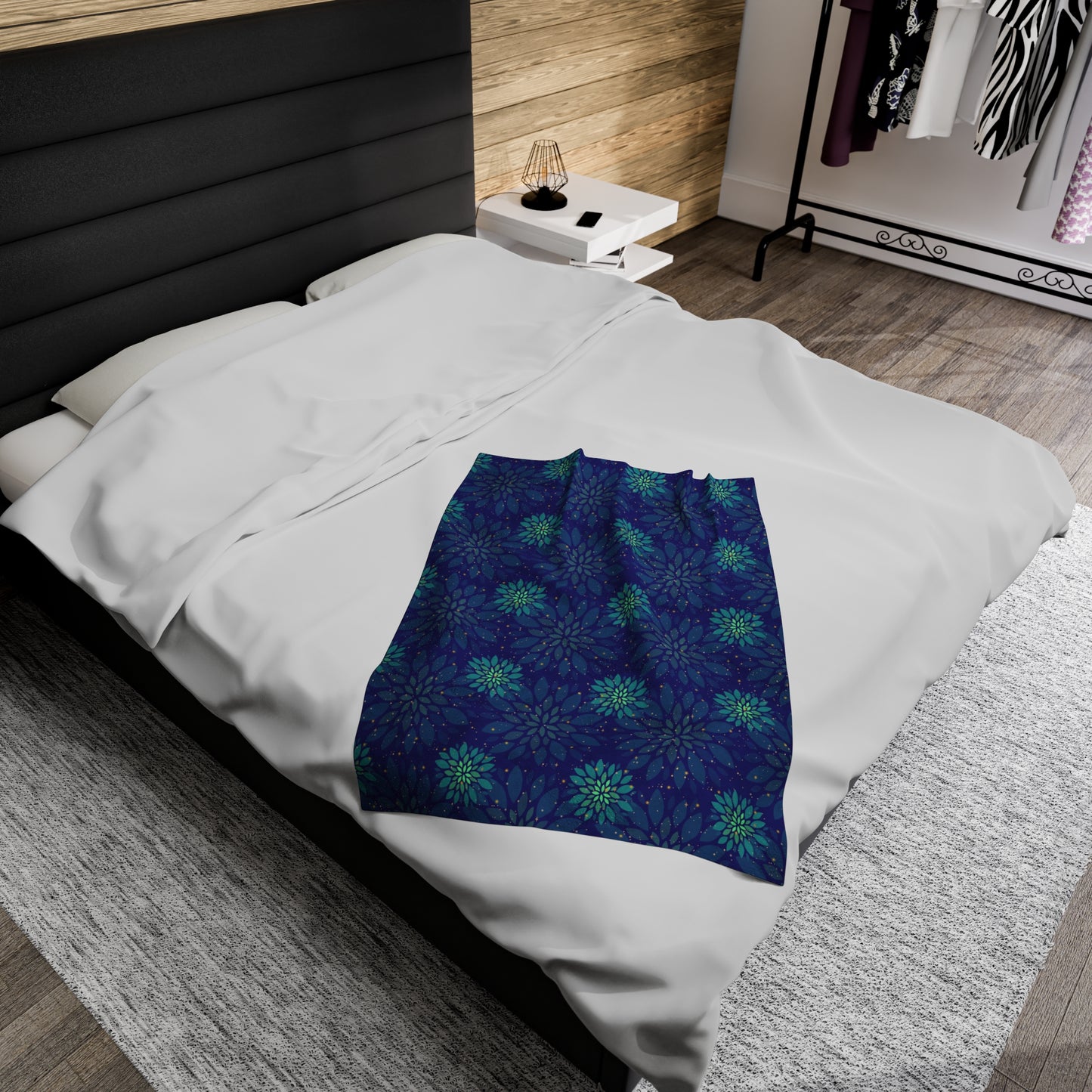 Plush Blanket - Floral Sparkle Design