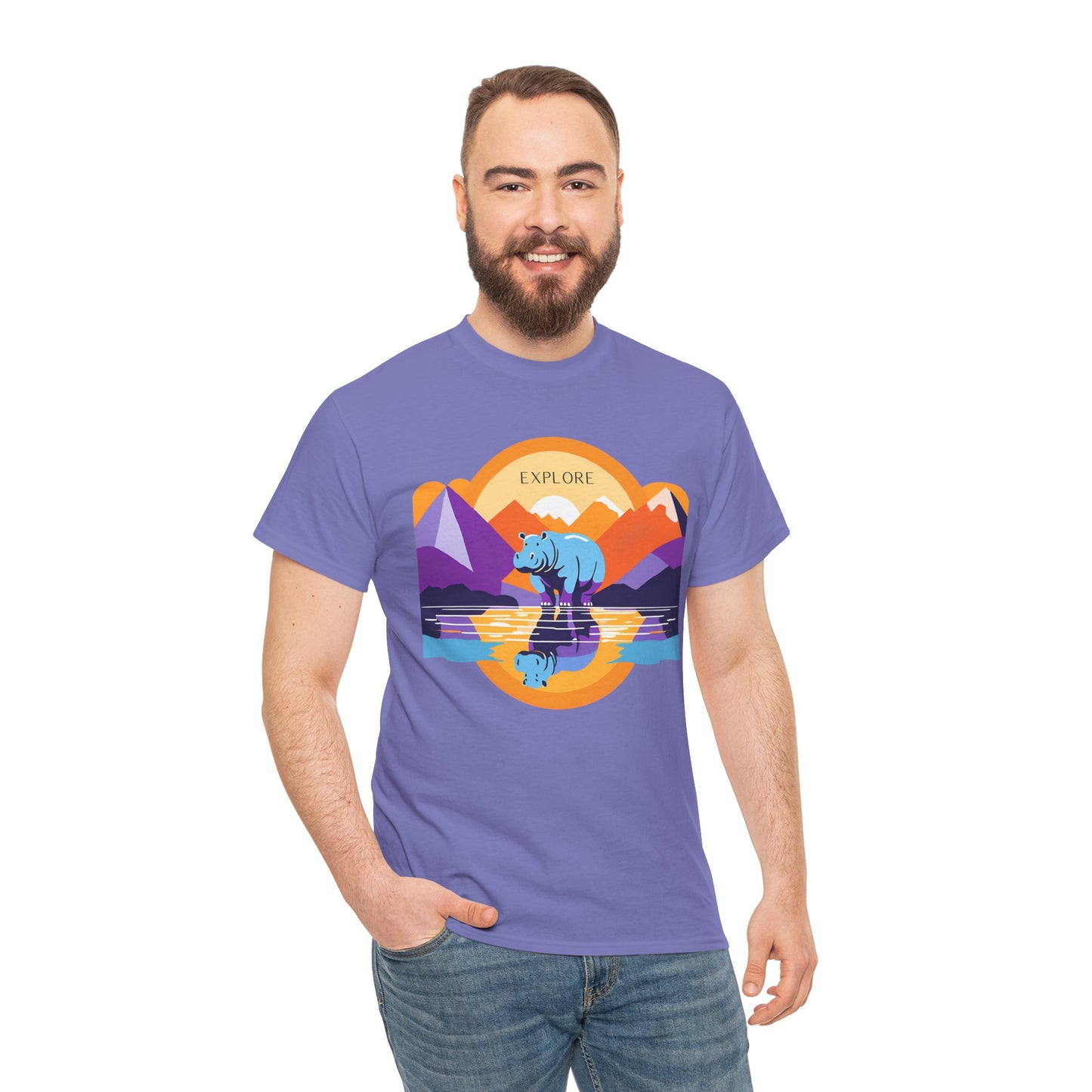 Exploring Hippo T-Shirt - Unisex Heavy Cotton Tee