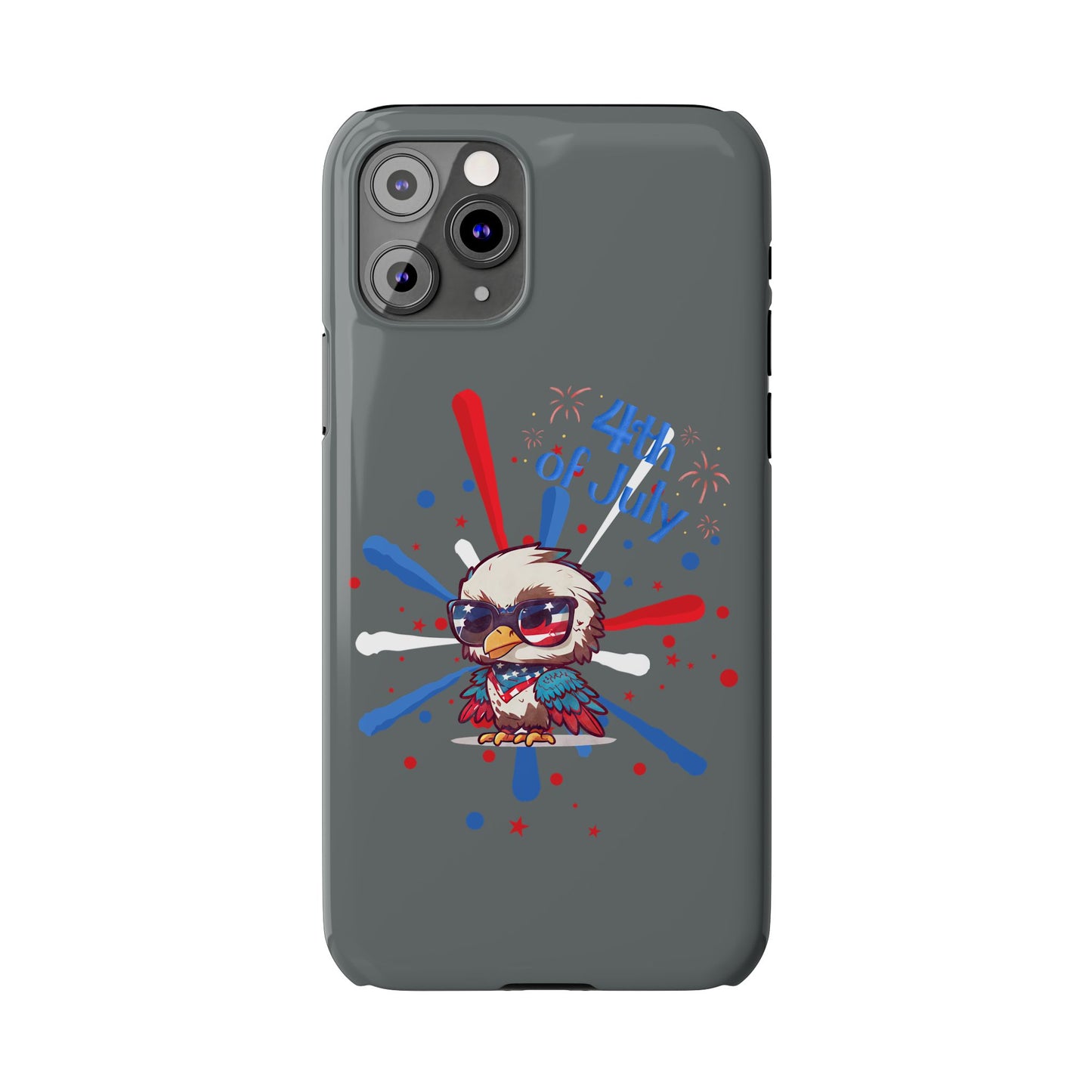Patriotic Slim Phone Cases with Vector Owl Design | Fourth of July Phone Cover, USA Pride Phone Case, Holiday Gift, Trendy Phone Accessory
