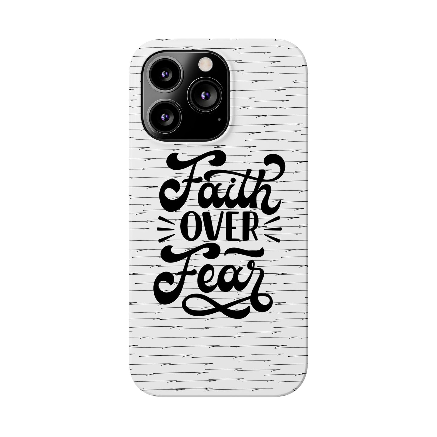Inspirational Faith Over Fear Phone Case | Slim Case for iPhone & Samsung | Motivational Gift | Modern Design