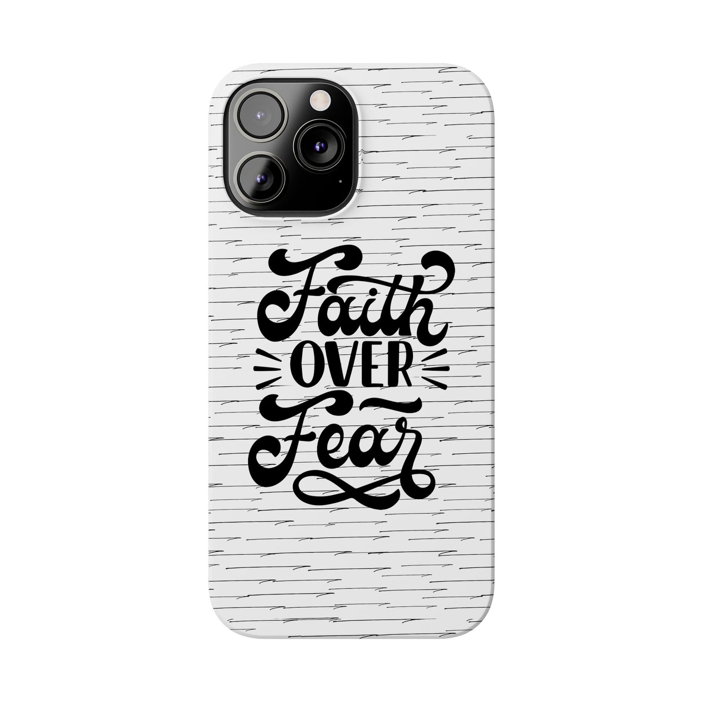 Inspirational Faith Over Fear Phone Case | Slim Case for iPhone & Samsung | Motivational Gift | Modern Design