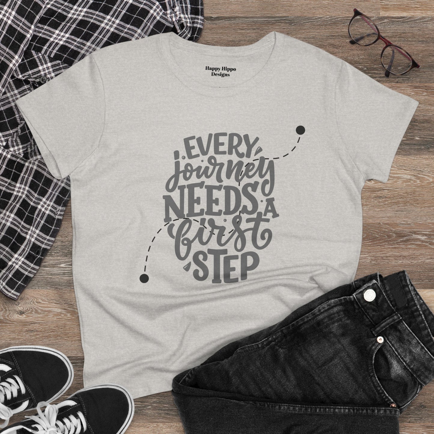 Inspirational Tee- 'Every Journey Needs a First Step'
