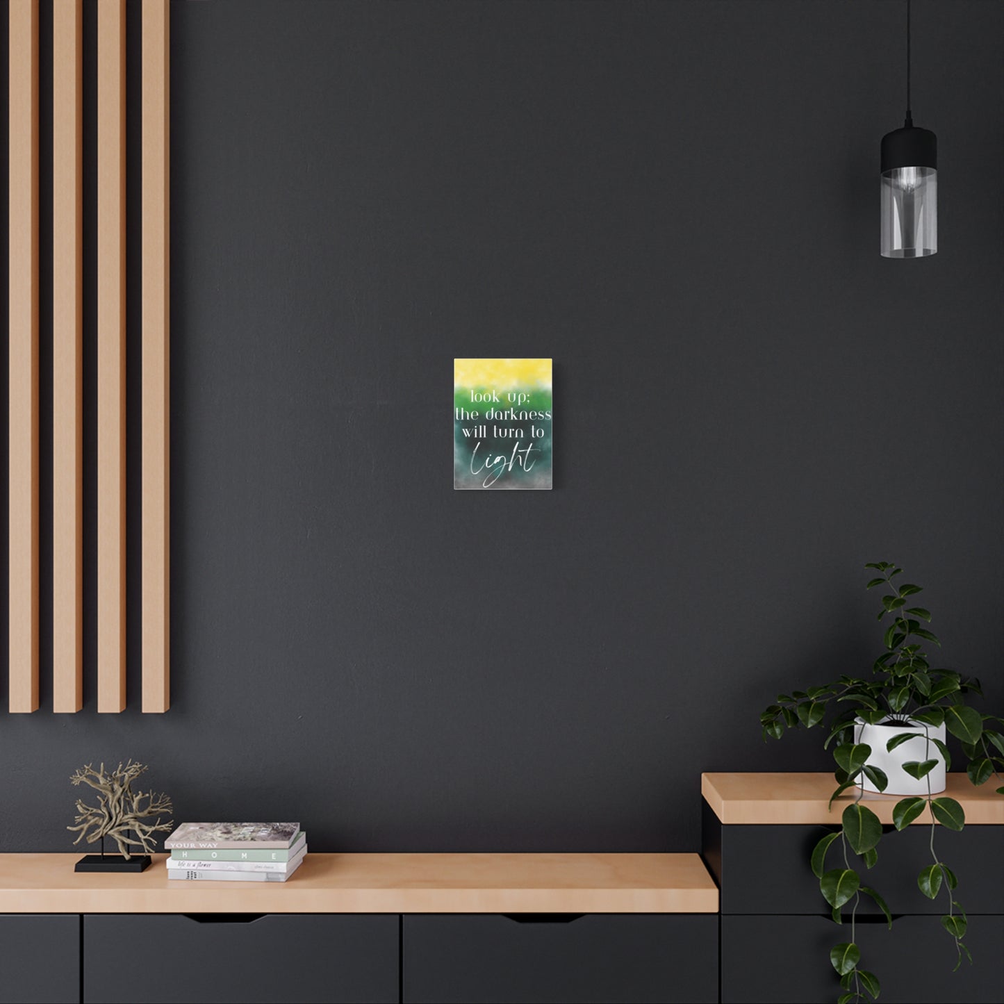 Inspirational Canvas Art: "Look Up; The Darkness Will Turn to Light" - Motivational Wall Decor