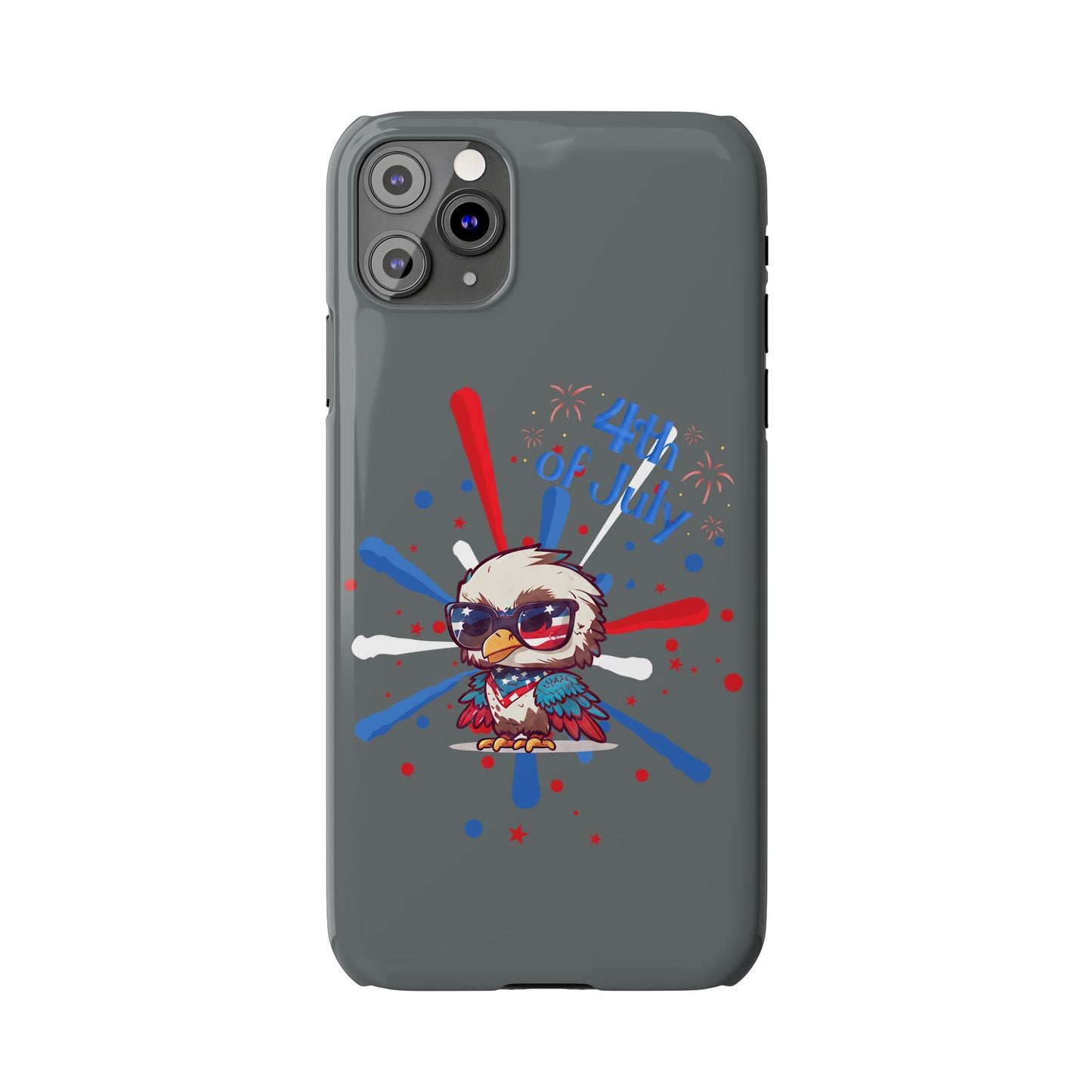 Patriotic Slim Phone Cases with Vector Owl Design | Fourth of July Phone Cover, USA Pride Phone Case, Holiday Gift, Trendy Phone Accessory