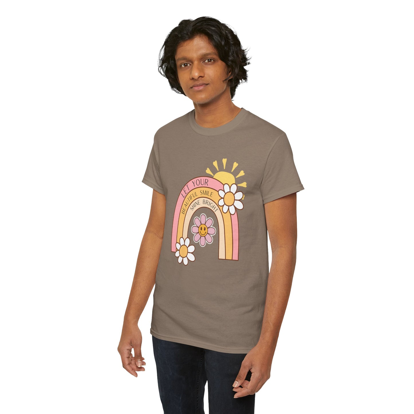 Rainbow Flower Unisex Tee - Let Your Beautiful Smile Shine Bright Design