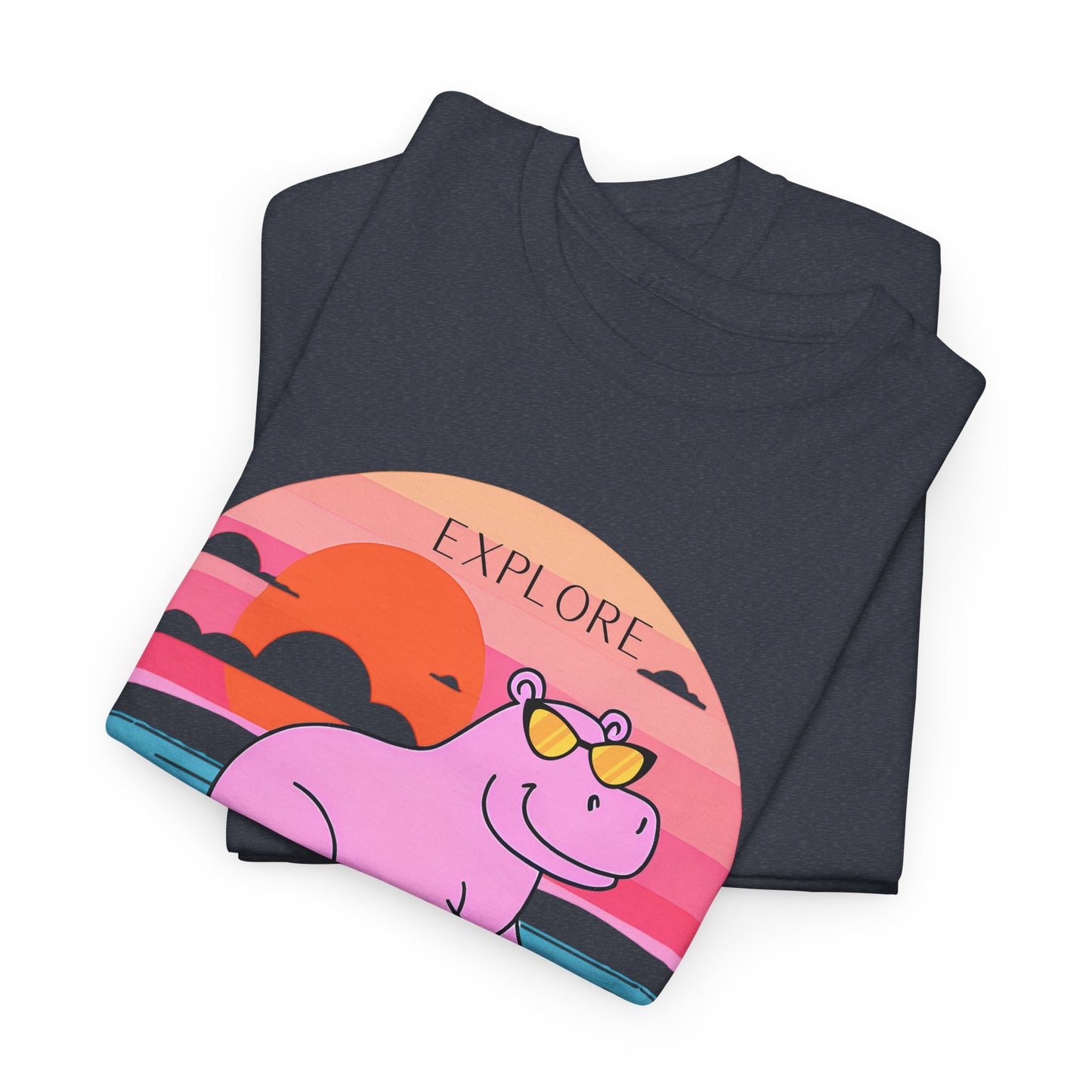 Cute Hippo 'Explore' Tee - Summer Fun
