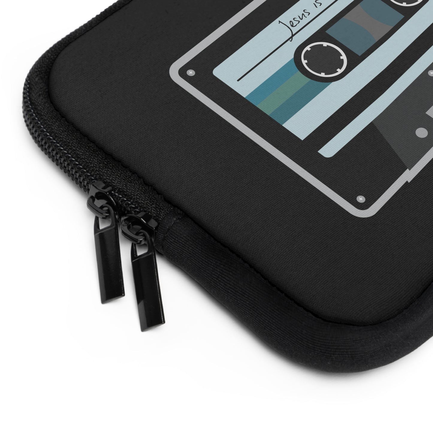 Laptop Sleeve Retro Cassette Tape- Jesus is my Jam Design