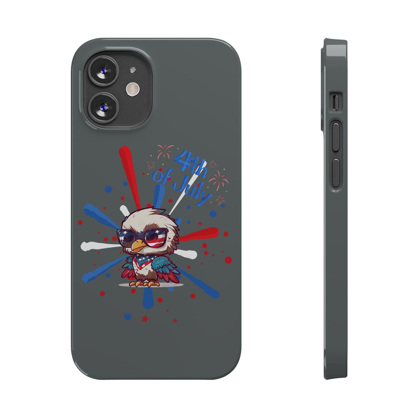 Patriotic Slim Phone Cases with Vector Owl Design | Fourth of July Phone Cover, USA Pride Phone Case, Holiday Gift, Trendy Phone Accessory