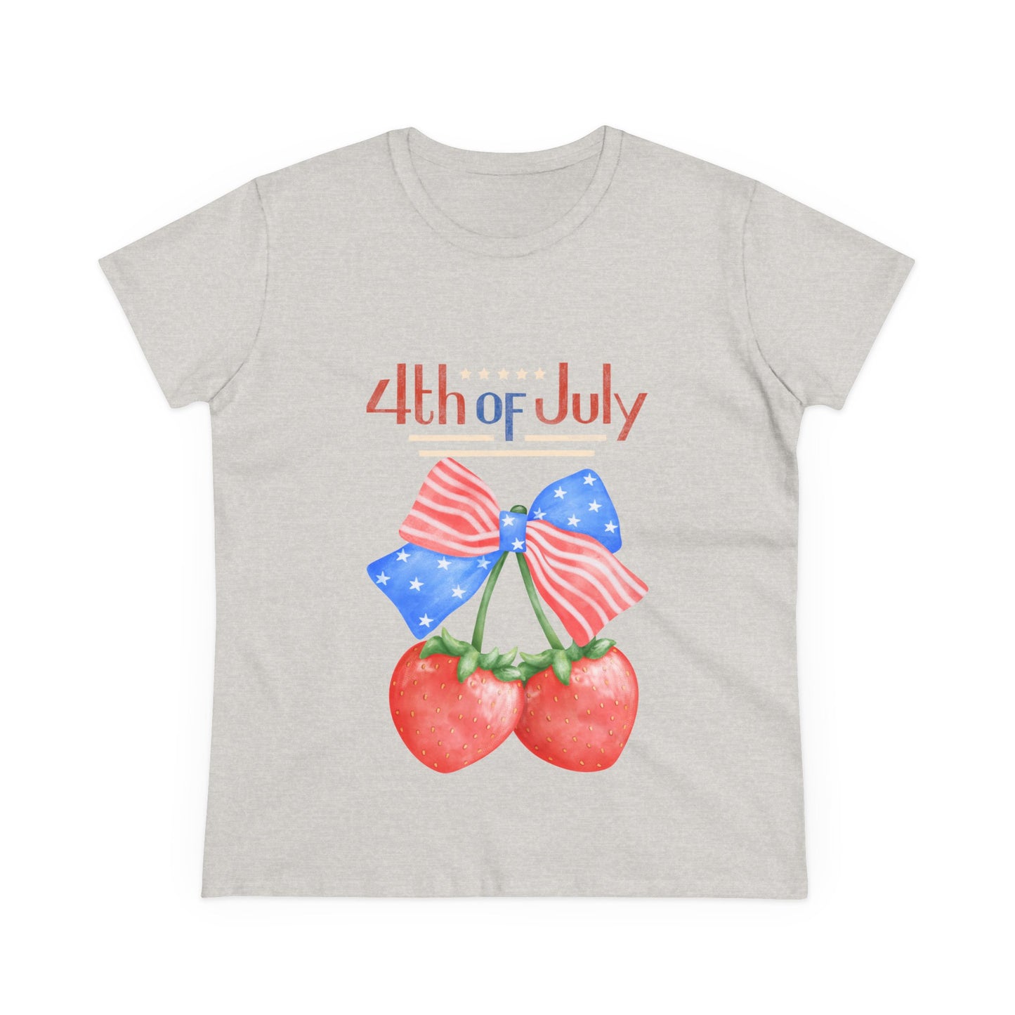 Patriotic Women's Tee for 4th of July, Cute Independence Day Shirt, Summer Celebration Top, Casual Cotton T-Shirt, Gift for Her