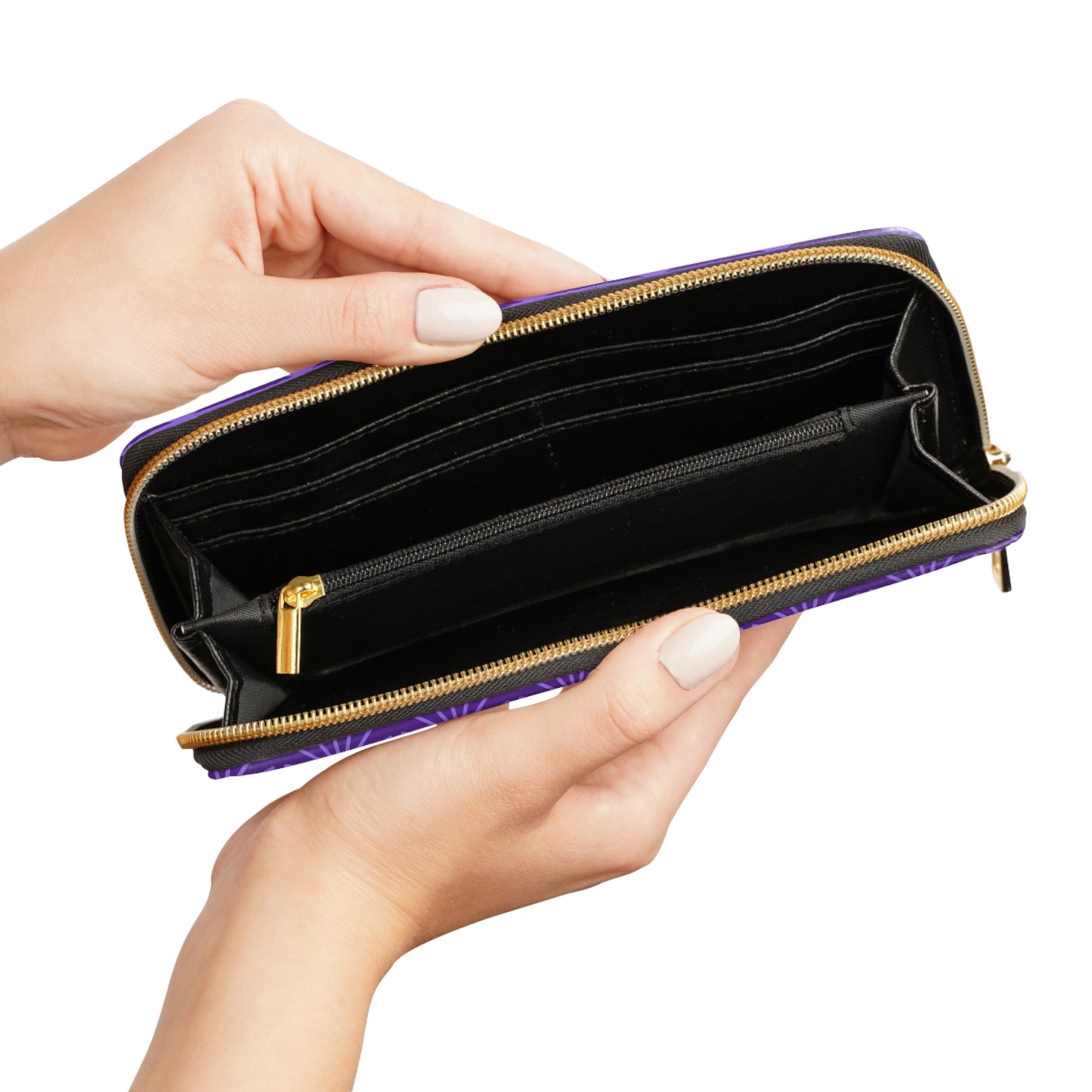 Purple Starburst Zipper Wallet - Stylish & Functional Accessory for Everyday Use