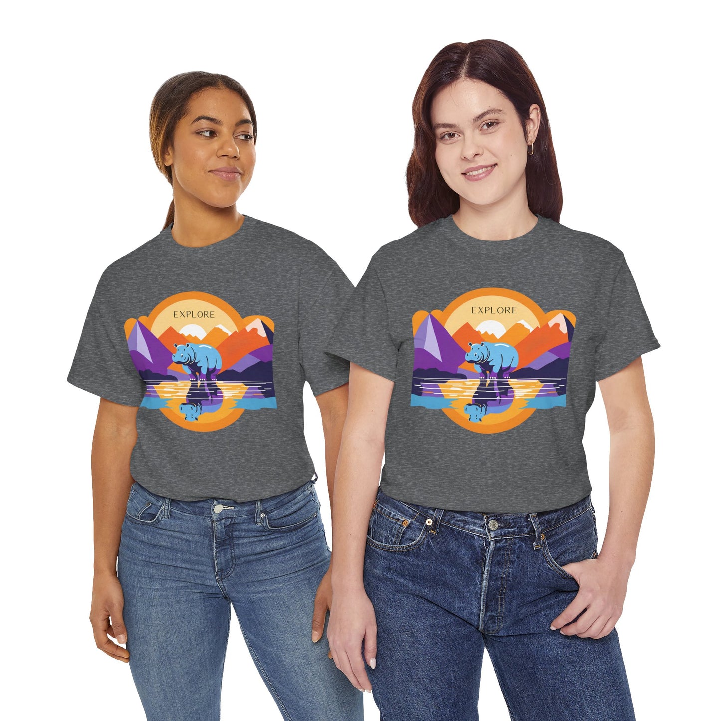Exploring Hippo T-Shirt - Unisex Heavy Cotton Tee