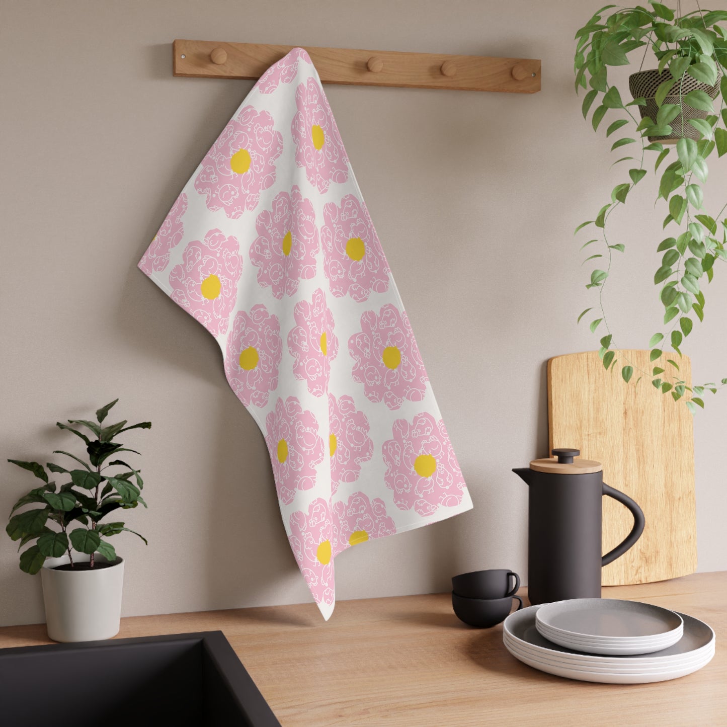 Floral Design Cotton Tea Towels - Perfect for Home and Kitchen Decor
