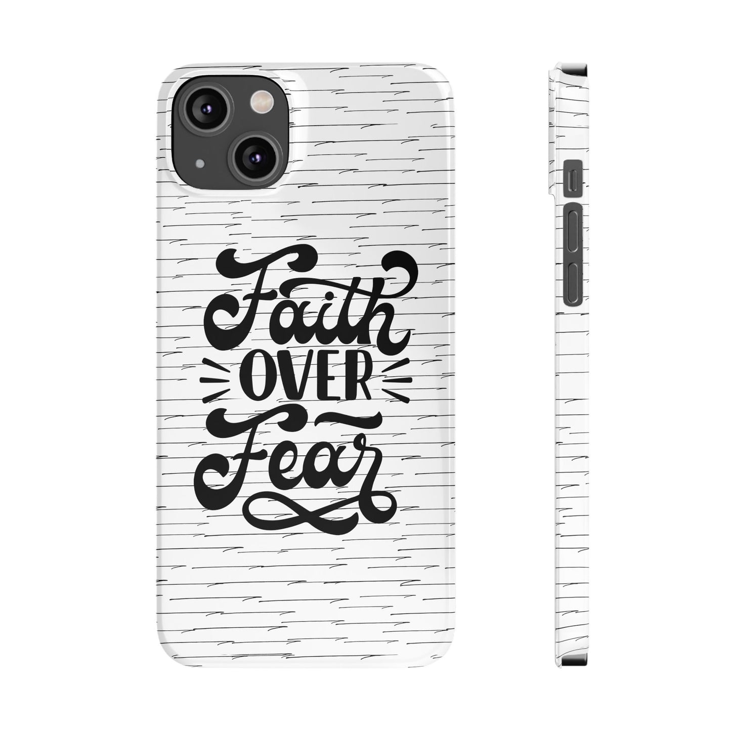Inspirational Faith Over Fear Phone Case | Slim Case for iPhone & Samsung | Motivational Gift | Modern Design
