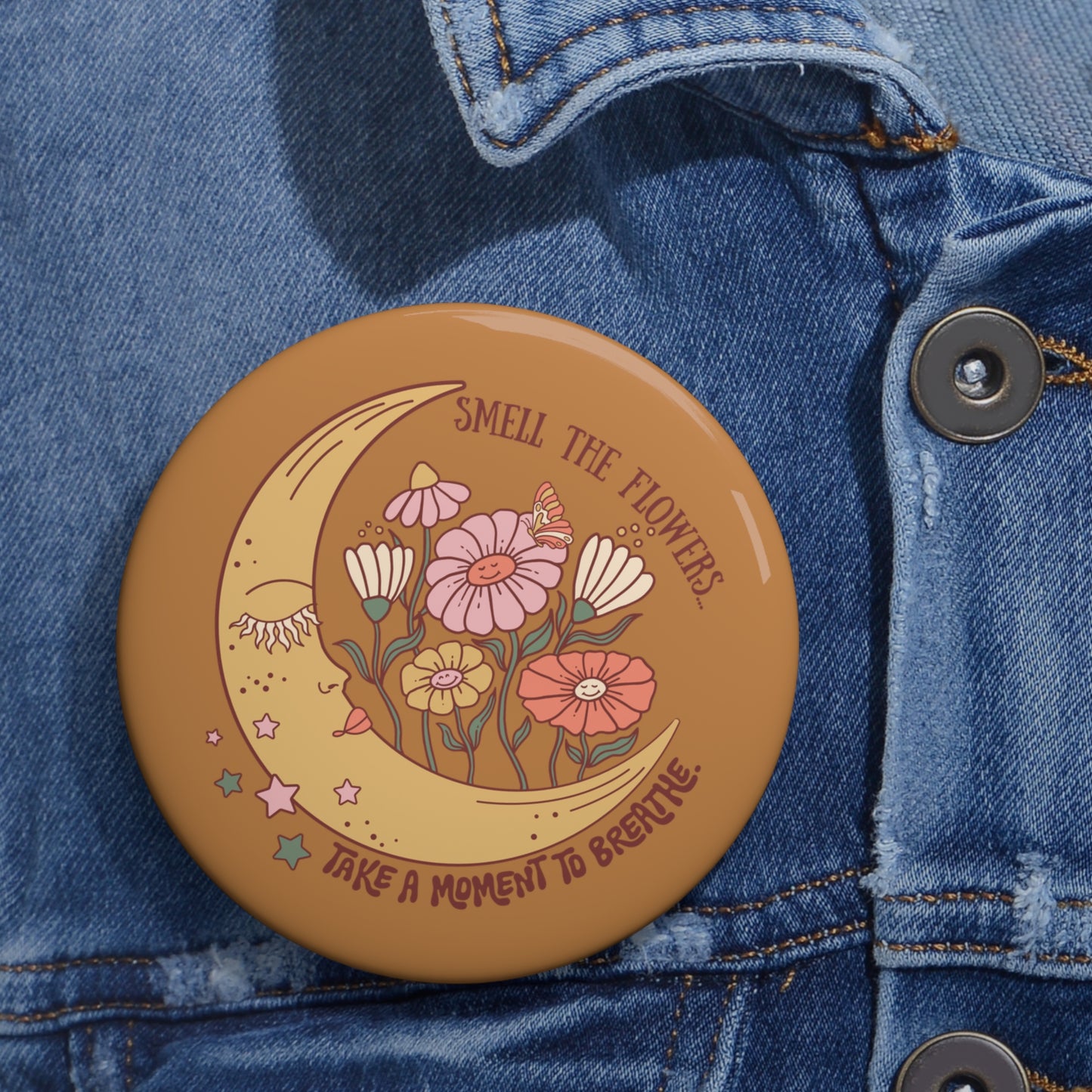 Just Breathe Classic Pin Buttons