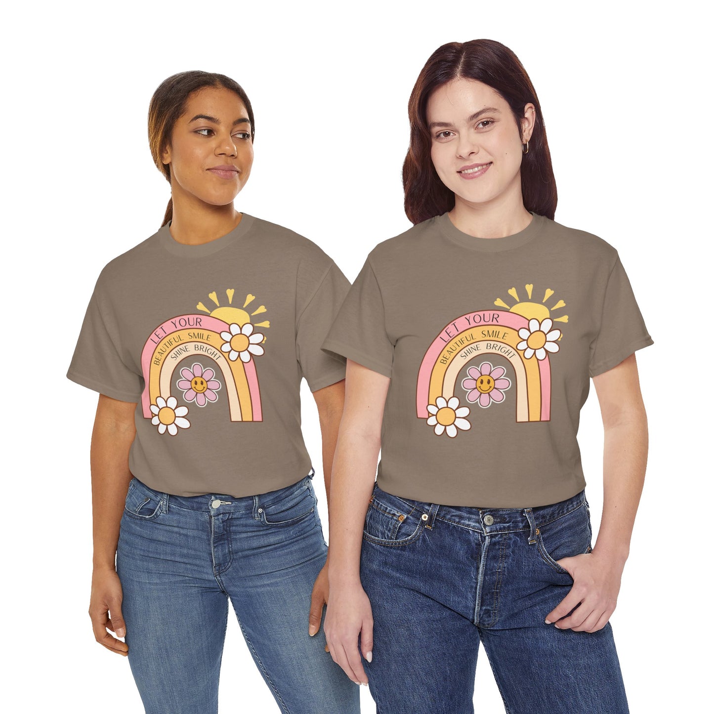 Rainbow Flower Unisex Tee - Let Your Beautiful Smile Shine Bright Design