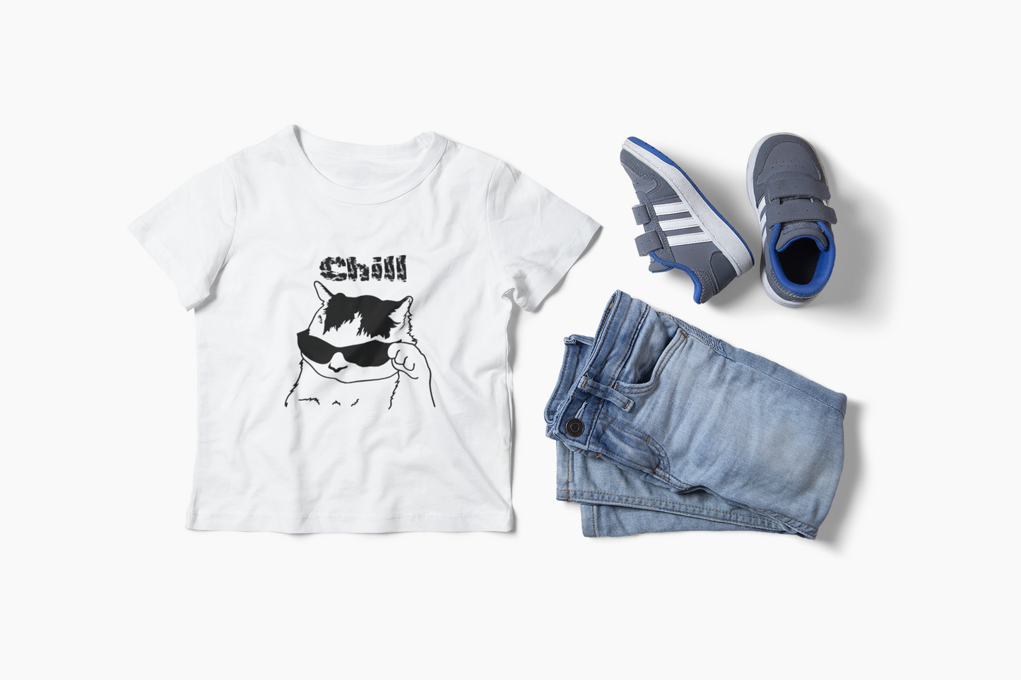 Cool Cat Kids Tee- Chill tee