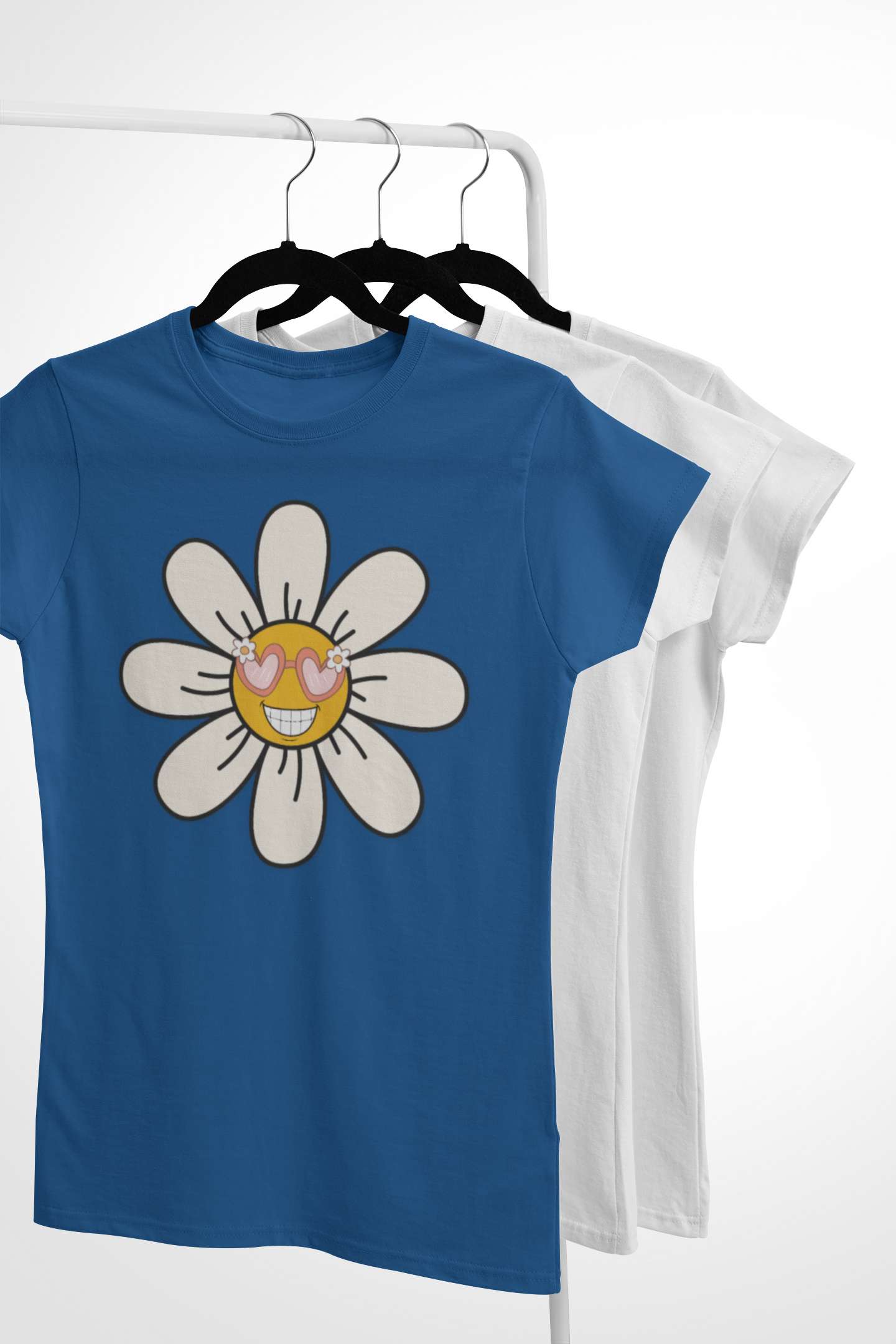 Kids Sunshine Daisy Tee - Cute Floral Heart Design for Spring/Summer