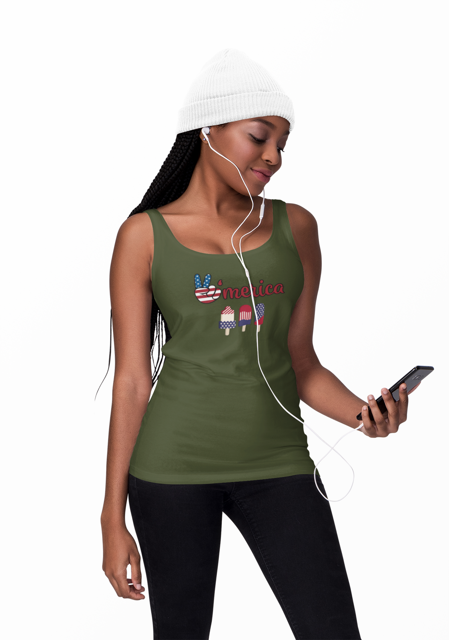 Patriotic Womens Racerback Tank 4th of July Top