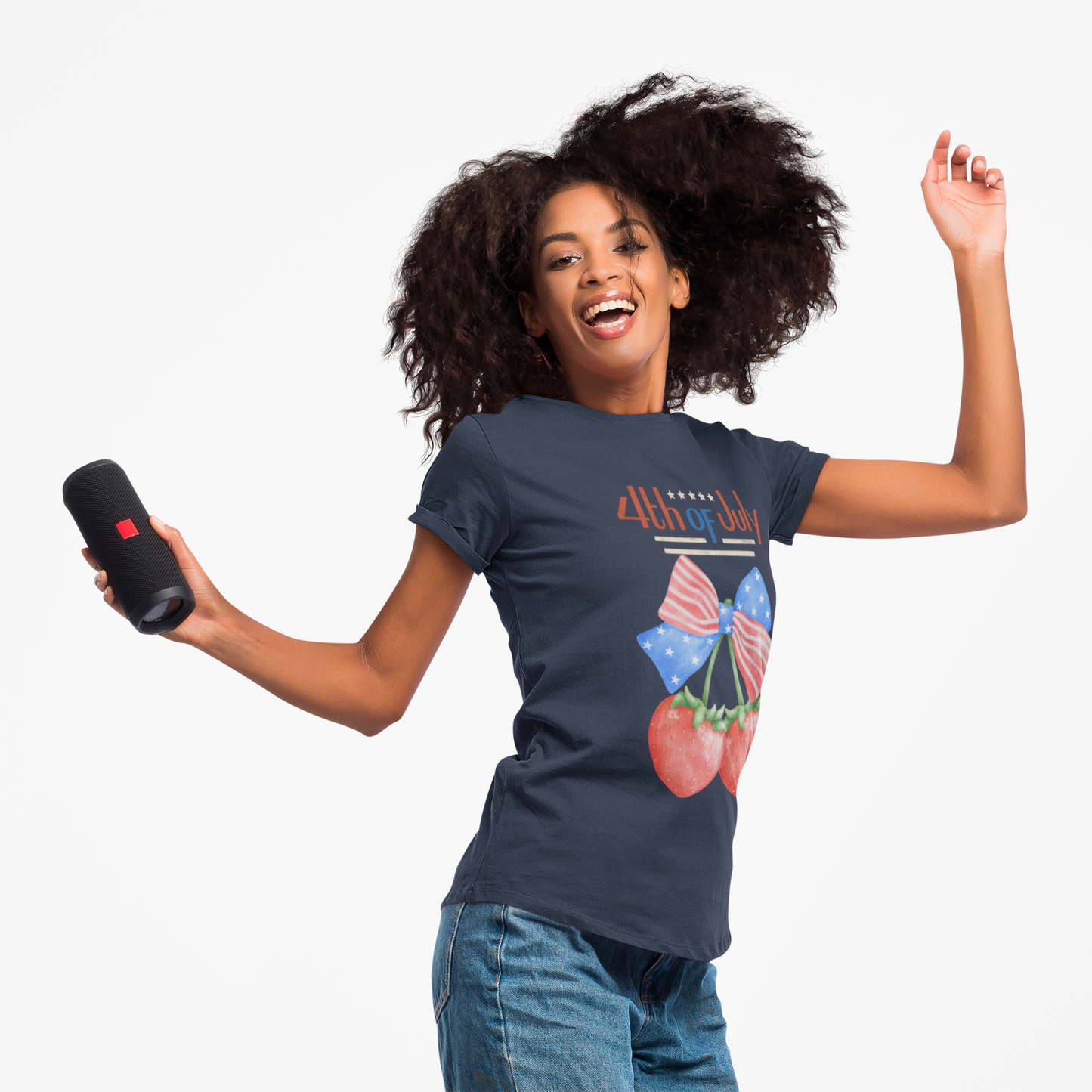 Patriotic Women's Tee for 4th of July, Cute Independence Day Shirt, Summer Celebration Top, Casual Cotton T-Shirt, Gift for Her