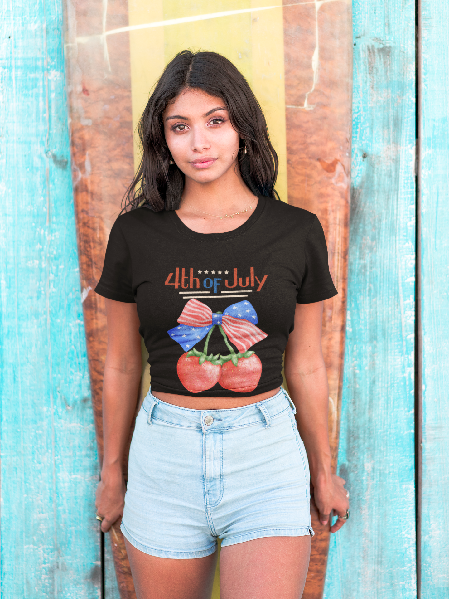 Patriotic Women's Tee for 4th of July, Cute Independence Day Shirt, Summer Celebration Top, Casual Cotton T-Shirt, Gift for Her