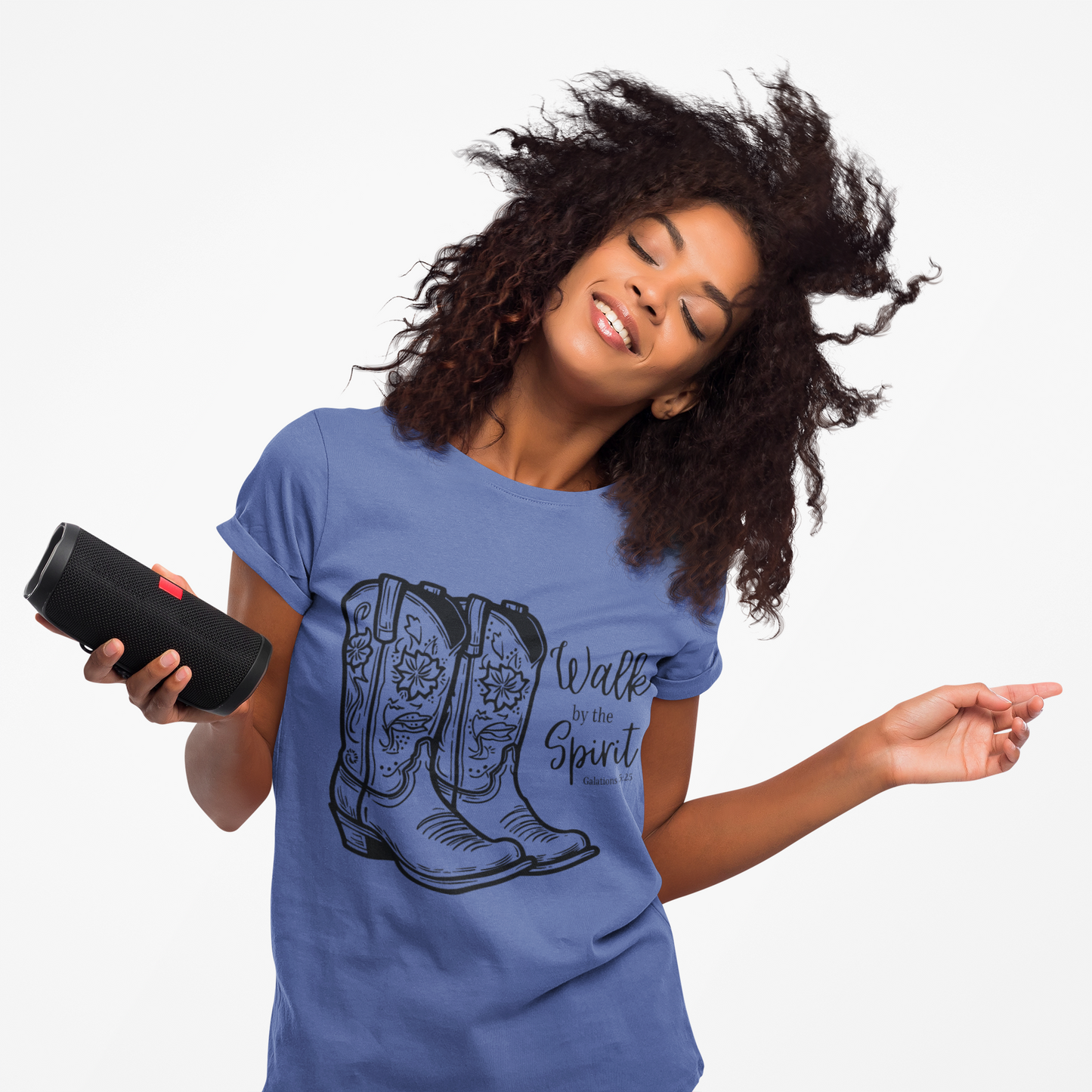 Cowgirl Boots Walk by the Spirit - Womens T- shirt