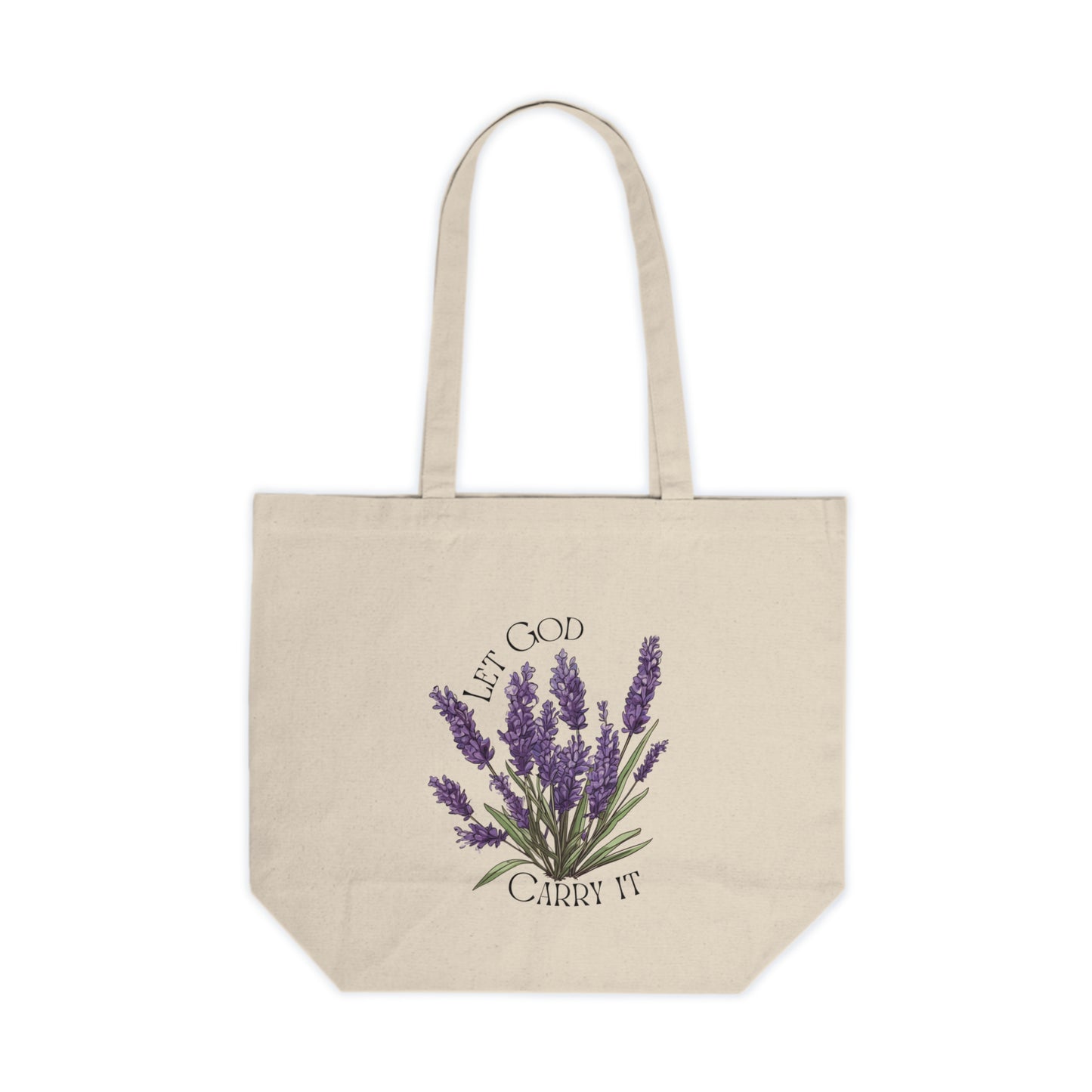 Let God Carry It, Lavender Design tote bag