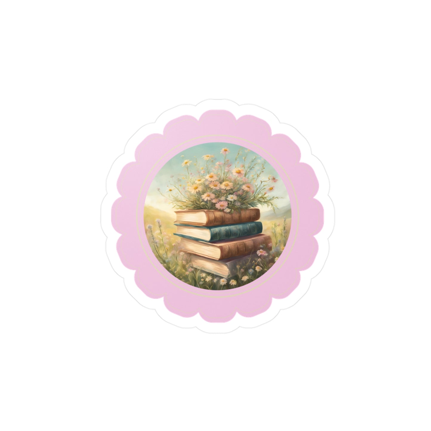 Wildflowers and books: Kiss-Cut Vinyl Decals