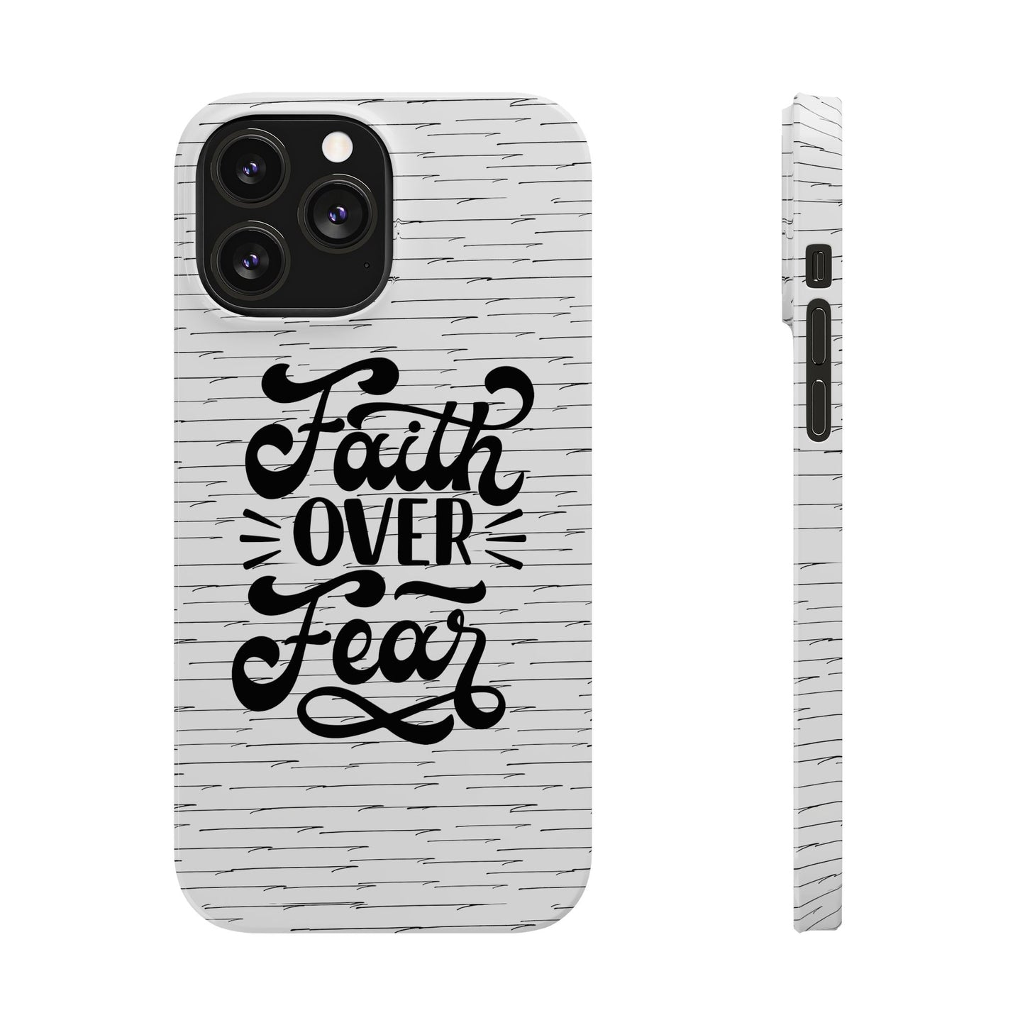Inspirational Faith Over Fear Phone Case | Slim Case for iPhone & Samsung | Motivational Gift | Modern Design