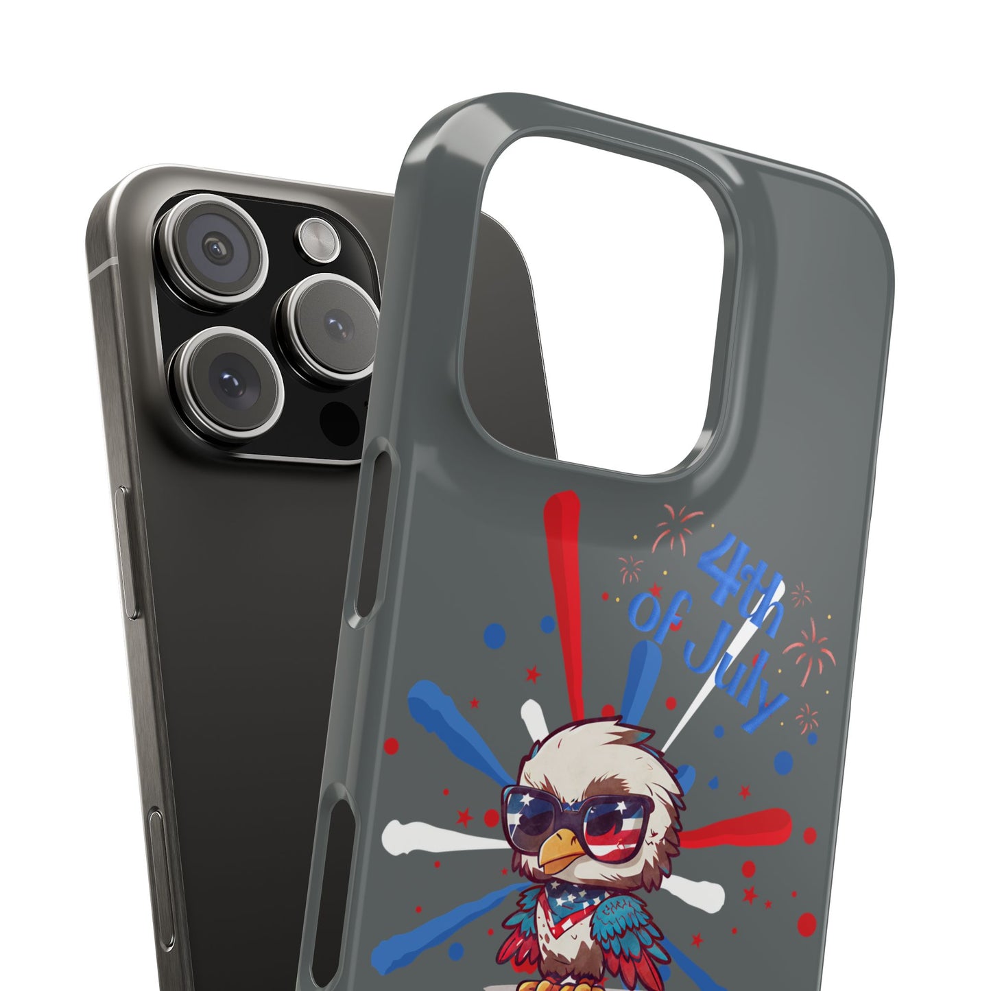 Patriotic Slim Phone Cases with Vector Owl Design | Fourth of July Phone Cover, USA Pride Phone Case, Holiday Gift, Trendy Phone Accessory