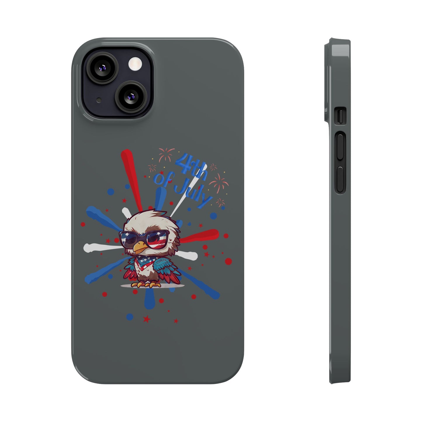 Patriotic Slim Phone Cases with Vector Owl Design | Fourth of July Phone Cover, USA Pride Phone Case, Holiday Gift, Trendy Phone Accessory