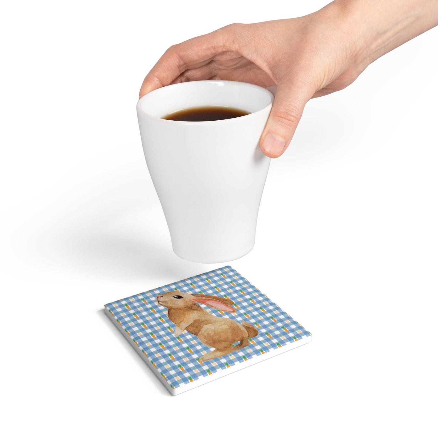 Cutesy Bunny Ceramic Coaster - Spring Decor for Easter and Home