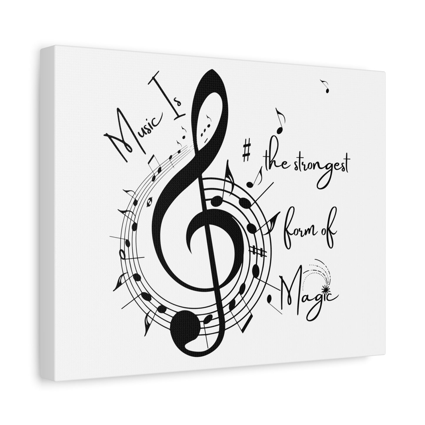 Musical Quote Canvas Art - "Music Is the Strongest Form of Magic"