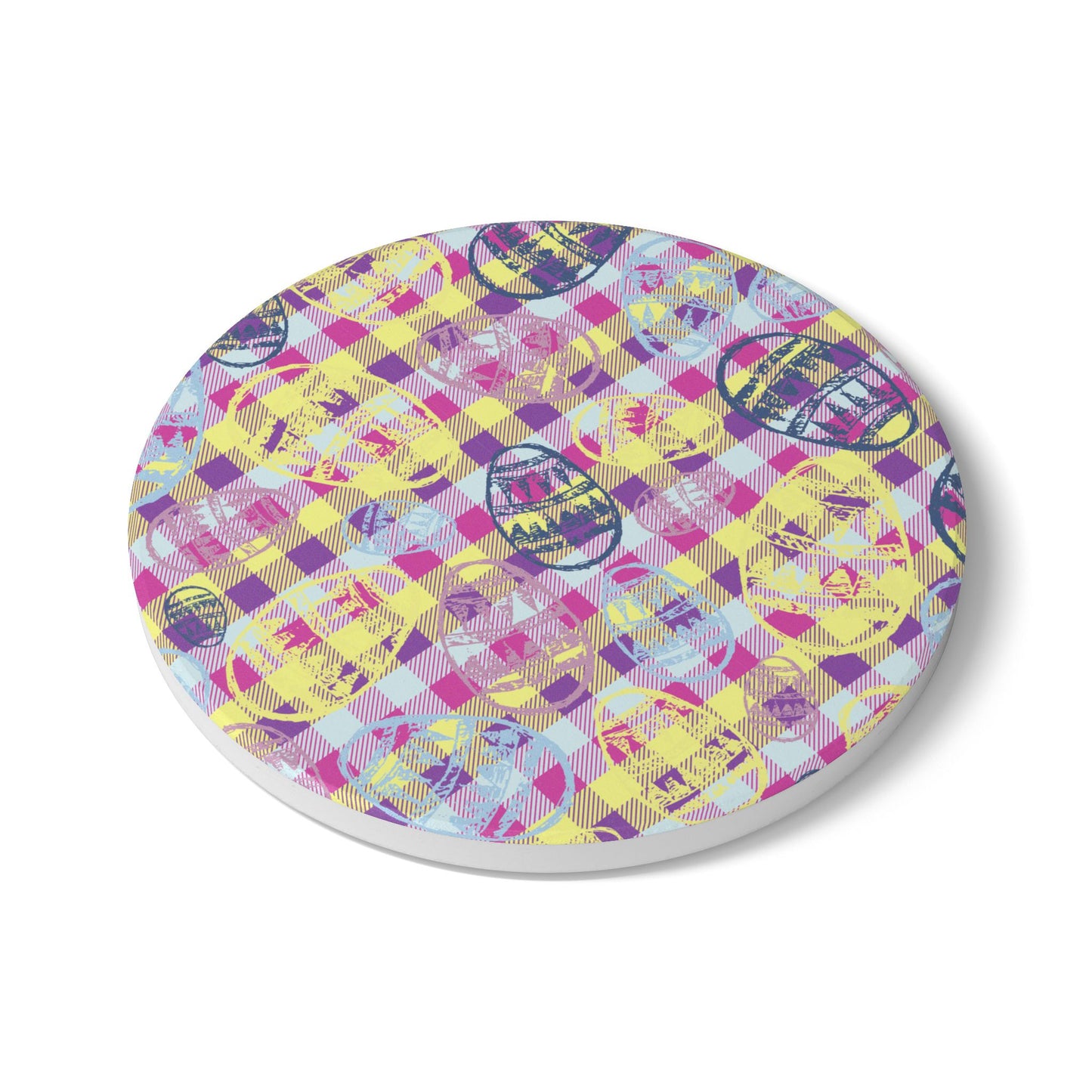 Colorful Easter Egg Ceramic Coaster - Fun Spring Decor